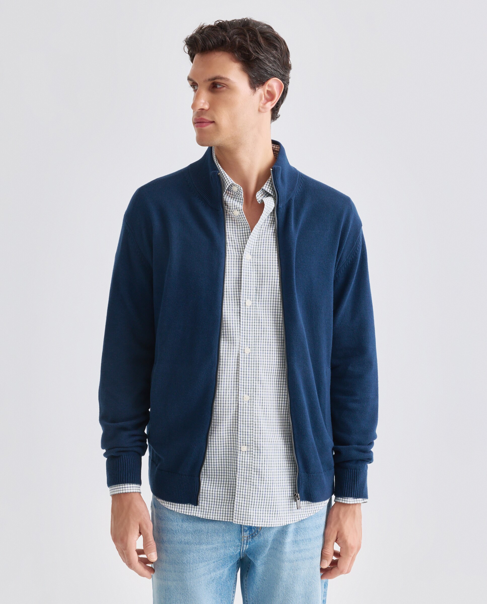 Imagen 0 de Chaqueta de hombre cremallera lisa bolsillos Cotton Nylon