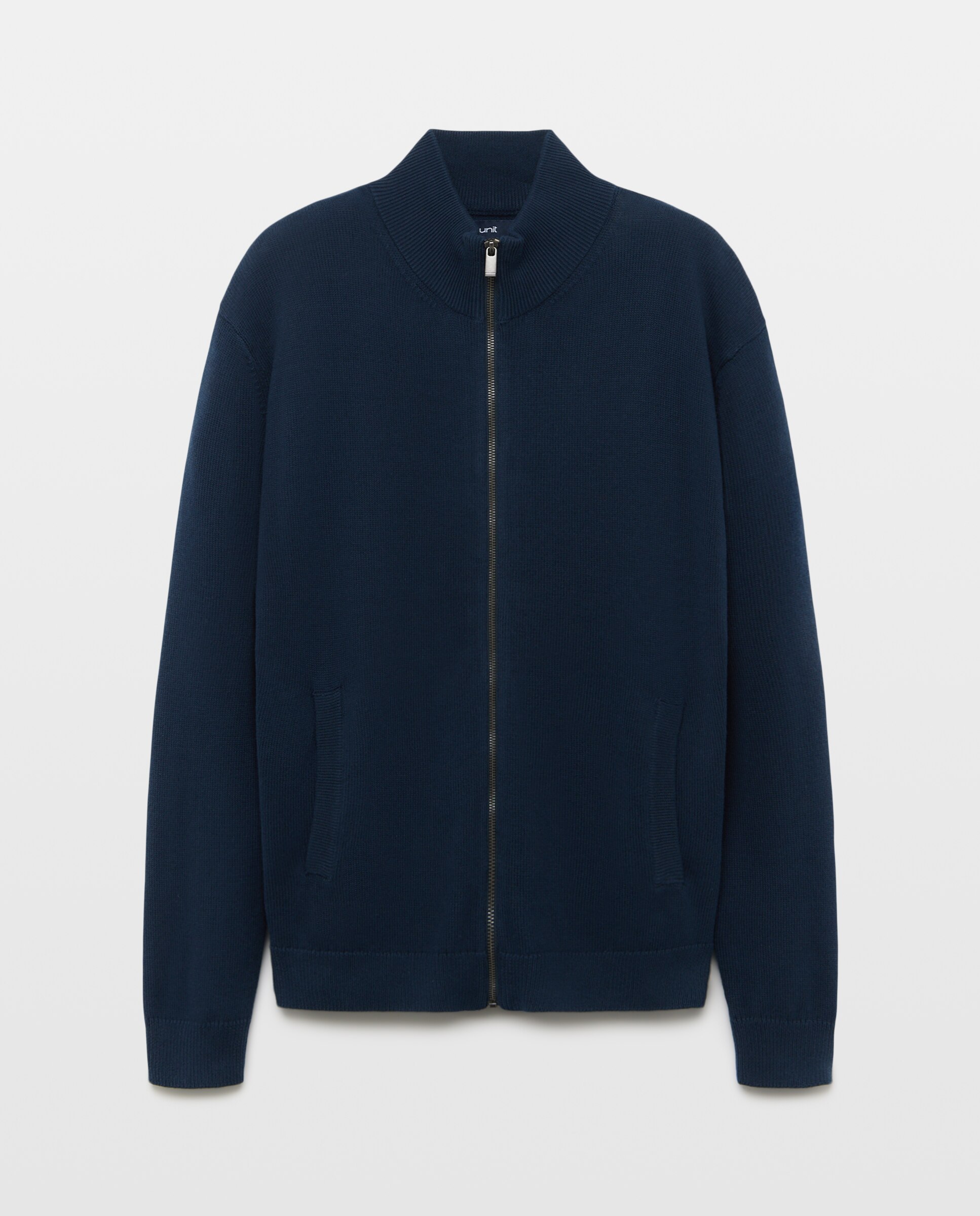 Chaqueta de hombre cremallera lisa bolsillos Cotton Nylon 471 Índigo-4