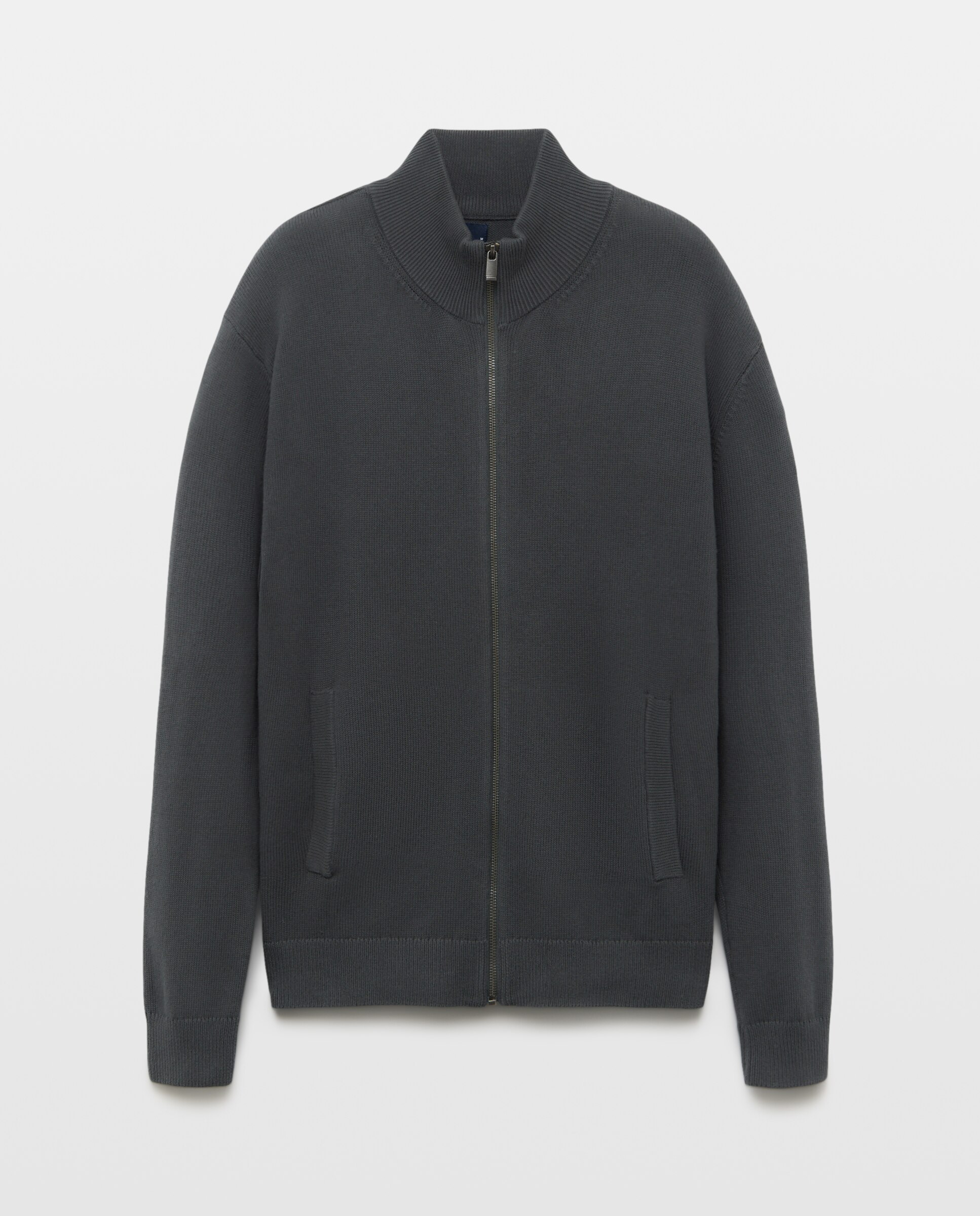 Chaqueta de hombre cremallera lisa bolsillos Cotton Nylon Verde Pato-4