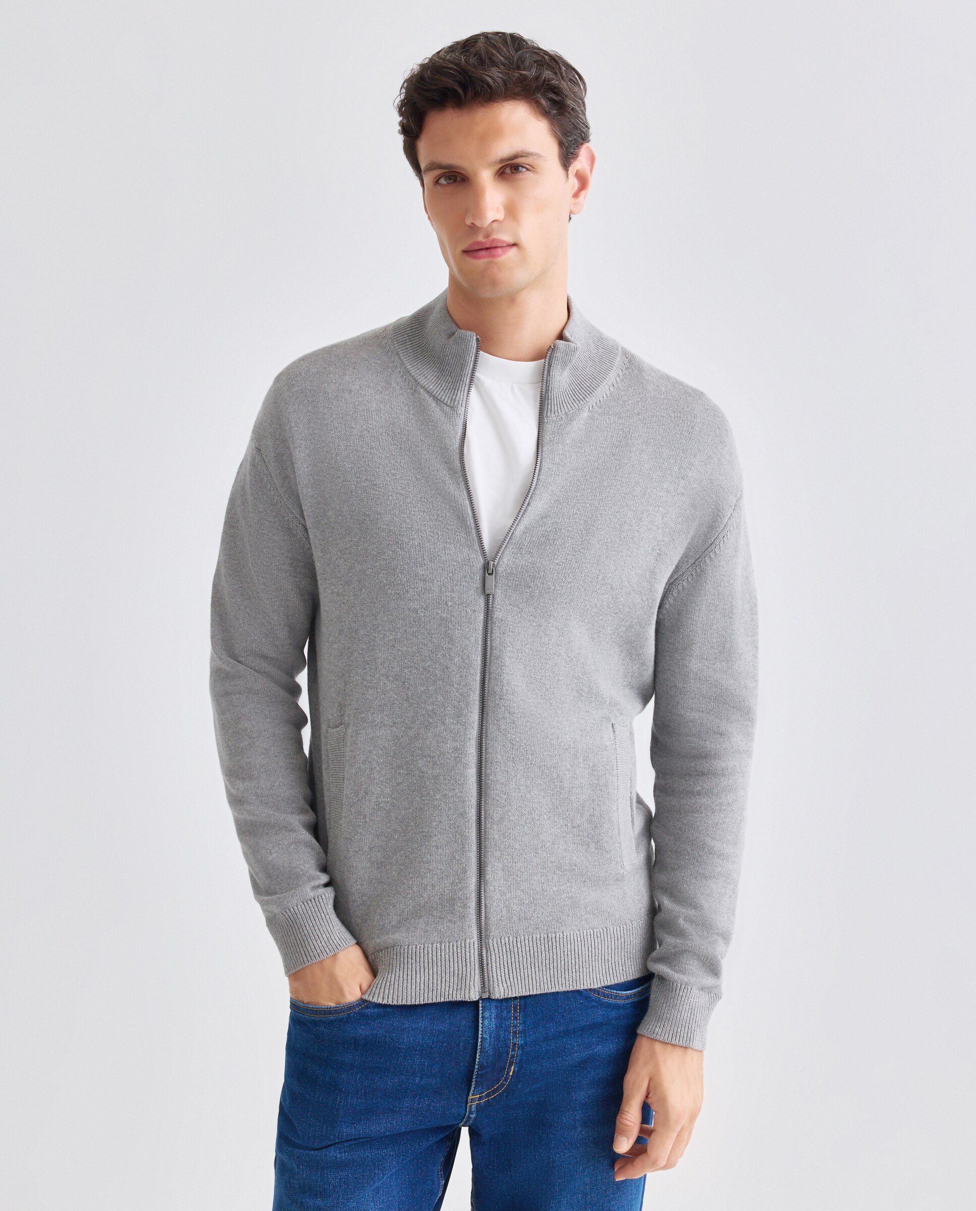 Imagen 0 de Chaqueta de hombre cremallera lisa bolsillos Cotton Nylon