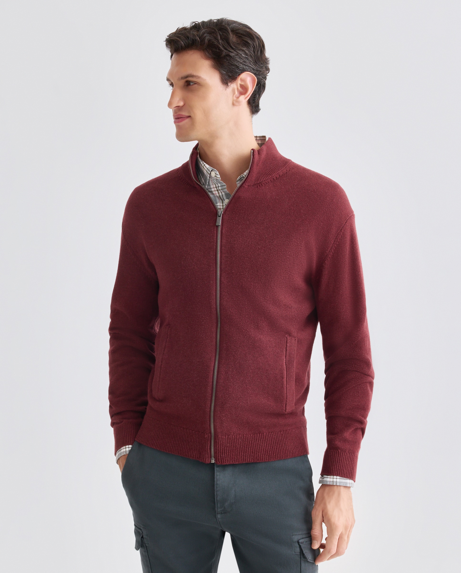 Imagen 0 de Chaqueta de hombre cremallera lisa bolsillos Cotton Nylon
