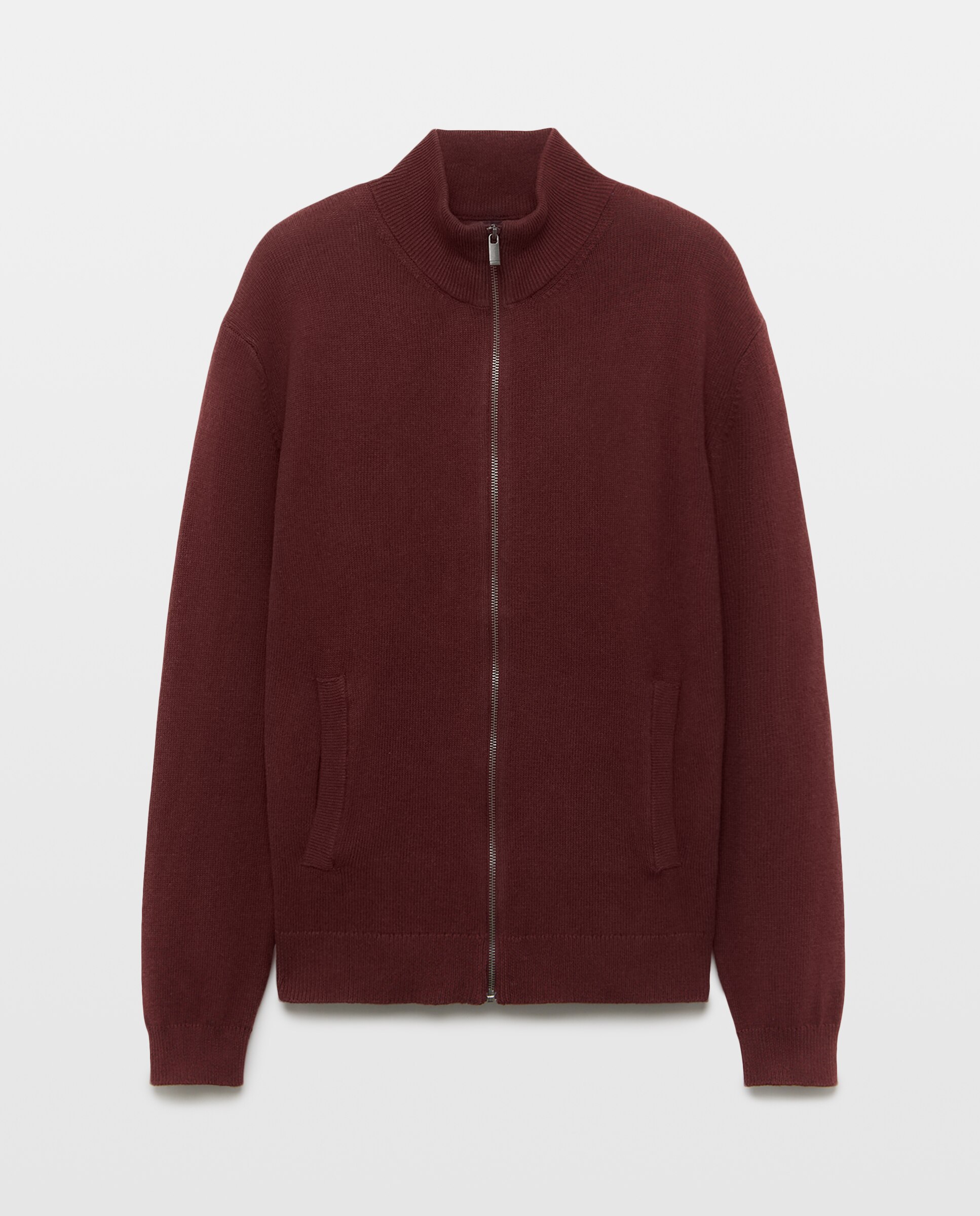 Chaqueta de hombre cremallera lisa bolsillos Cotton Nylon 600 Rojo-4