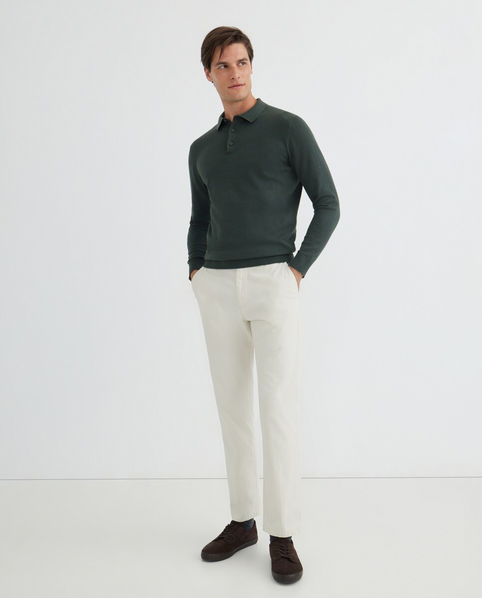 Pantalón hombre chino basico regular fit 120 Crudo-1