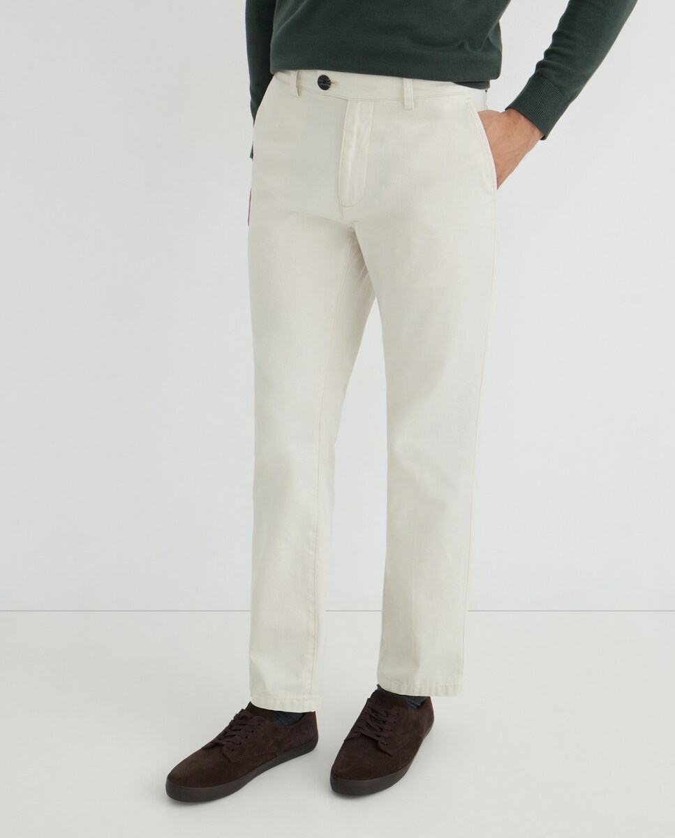 Pantalón hombre chino basico regular fit 120 Crudo-2