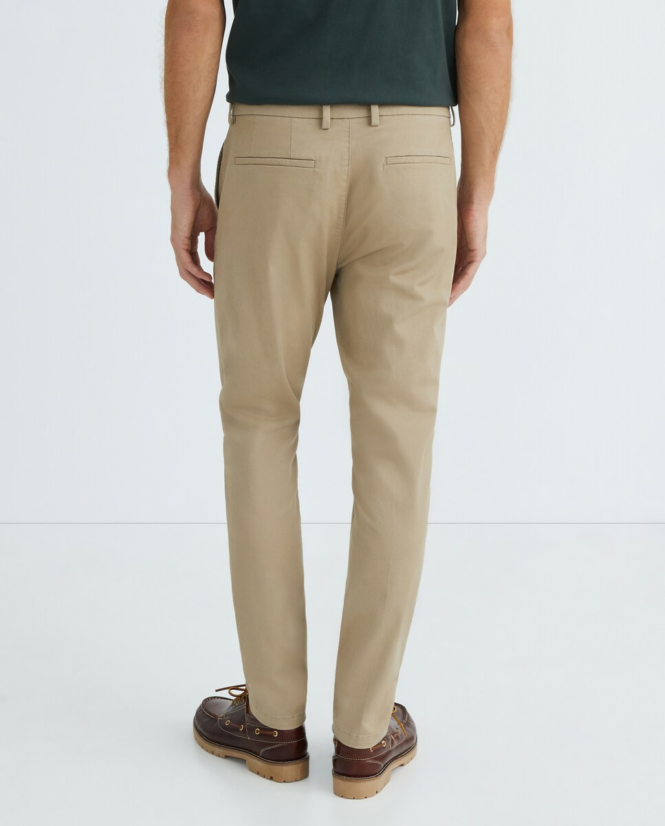 Pantalón hombre chino slim fit Tostado-3