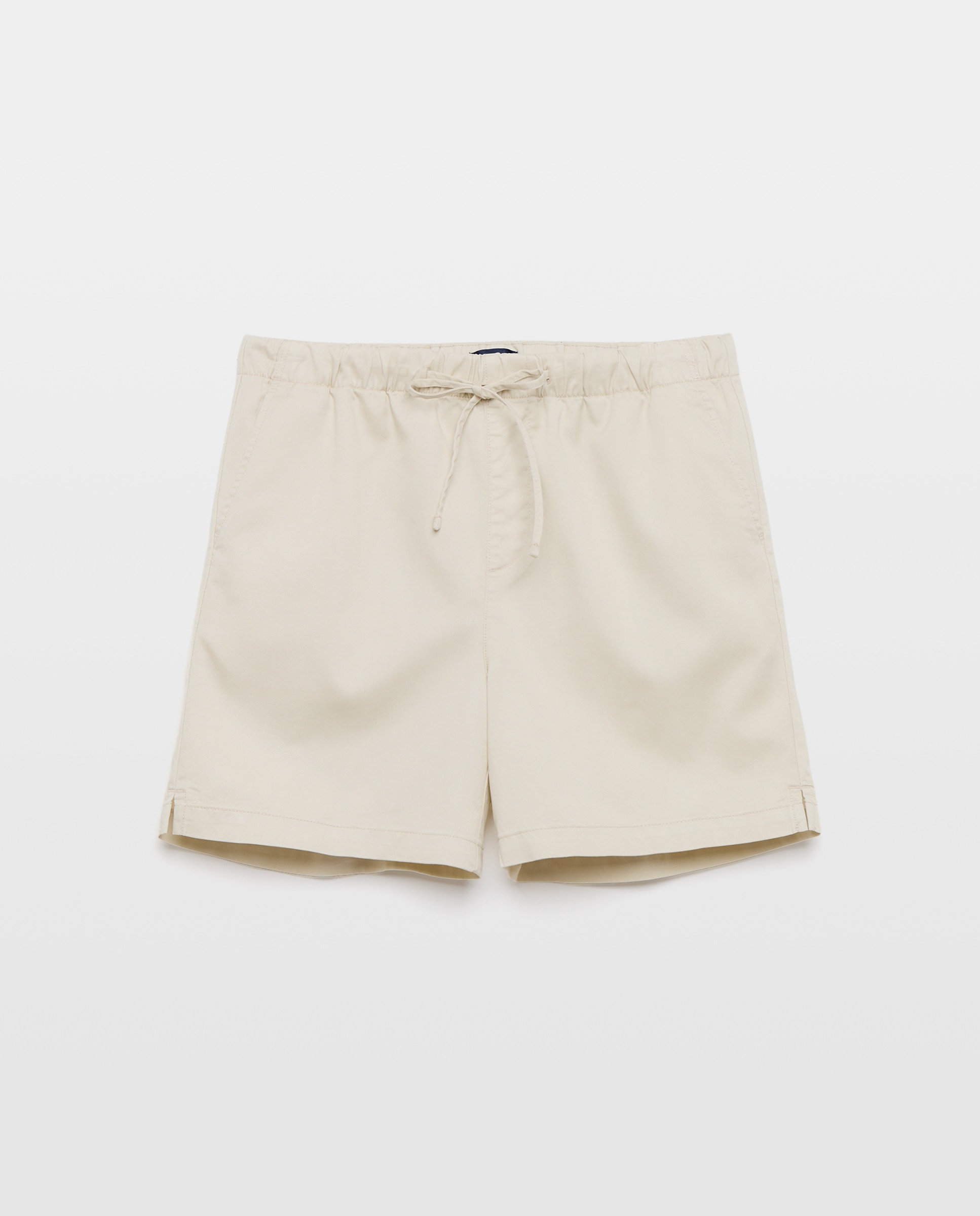 Bermuda hombre chino con goma Beige-4
