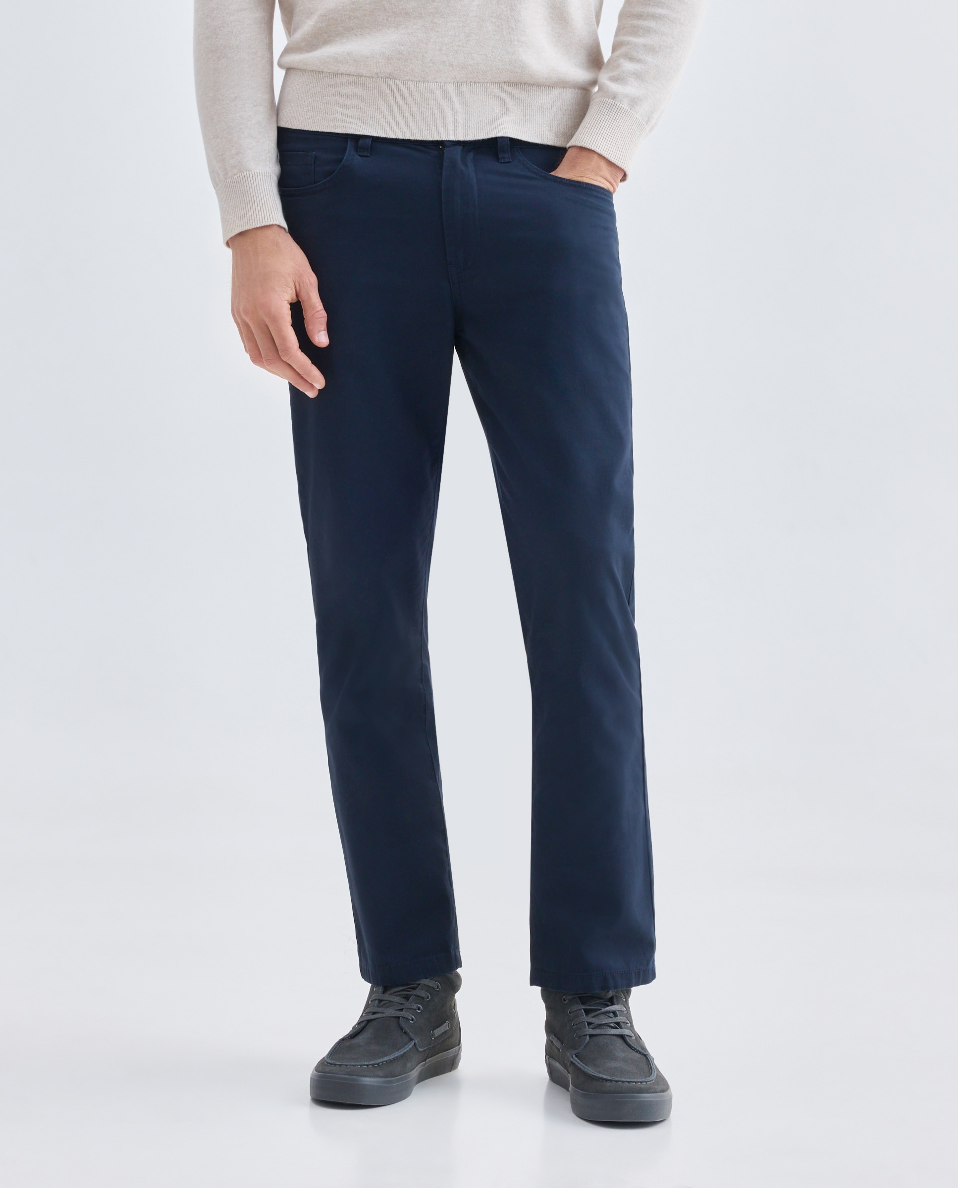 Pantalón hombre cinco bolsillos básico regular fit Azul marino-2