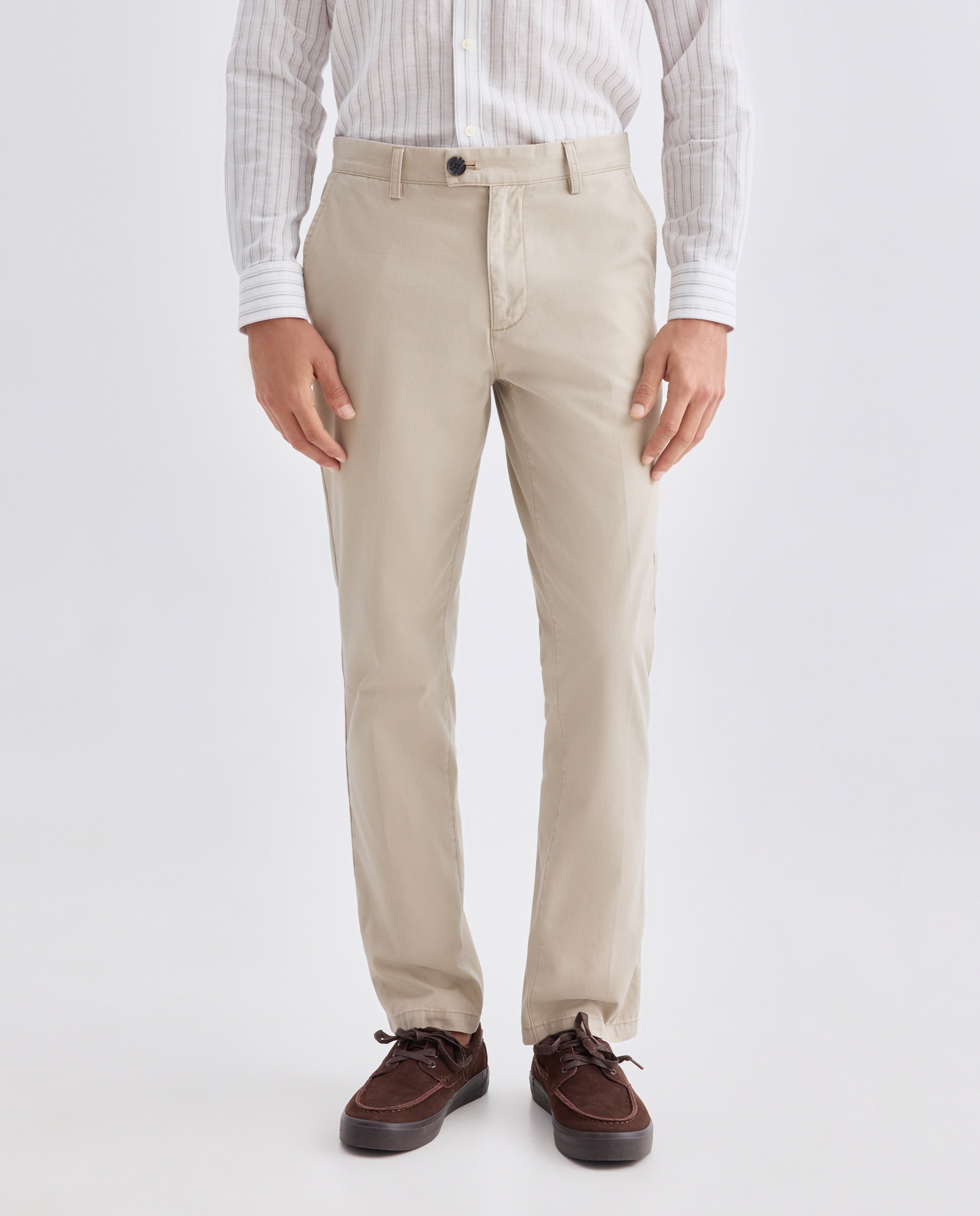 Pantalón hombre chino básico regular fit 710 Beige-2