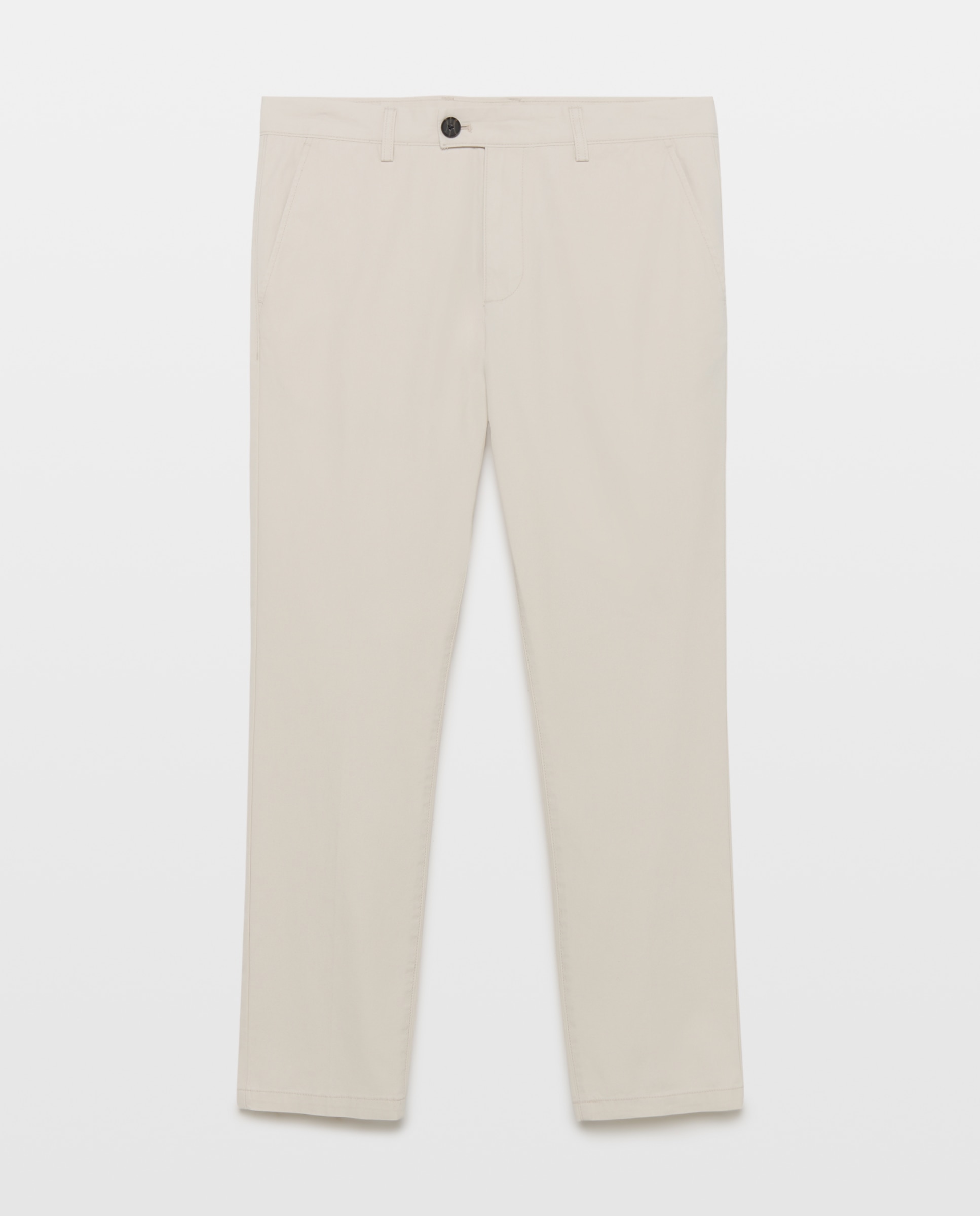 Pantalón hombre chino básico regular fit Blanco roto-4