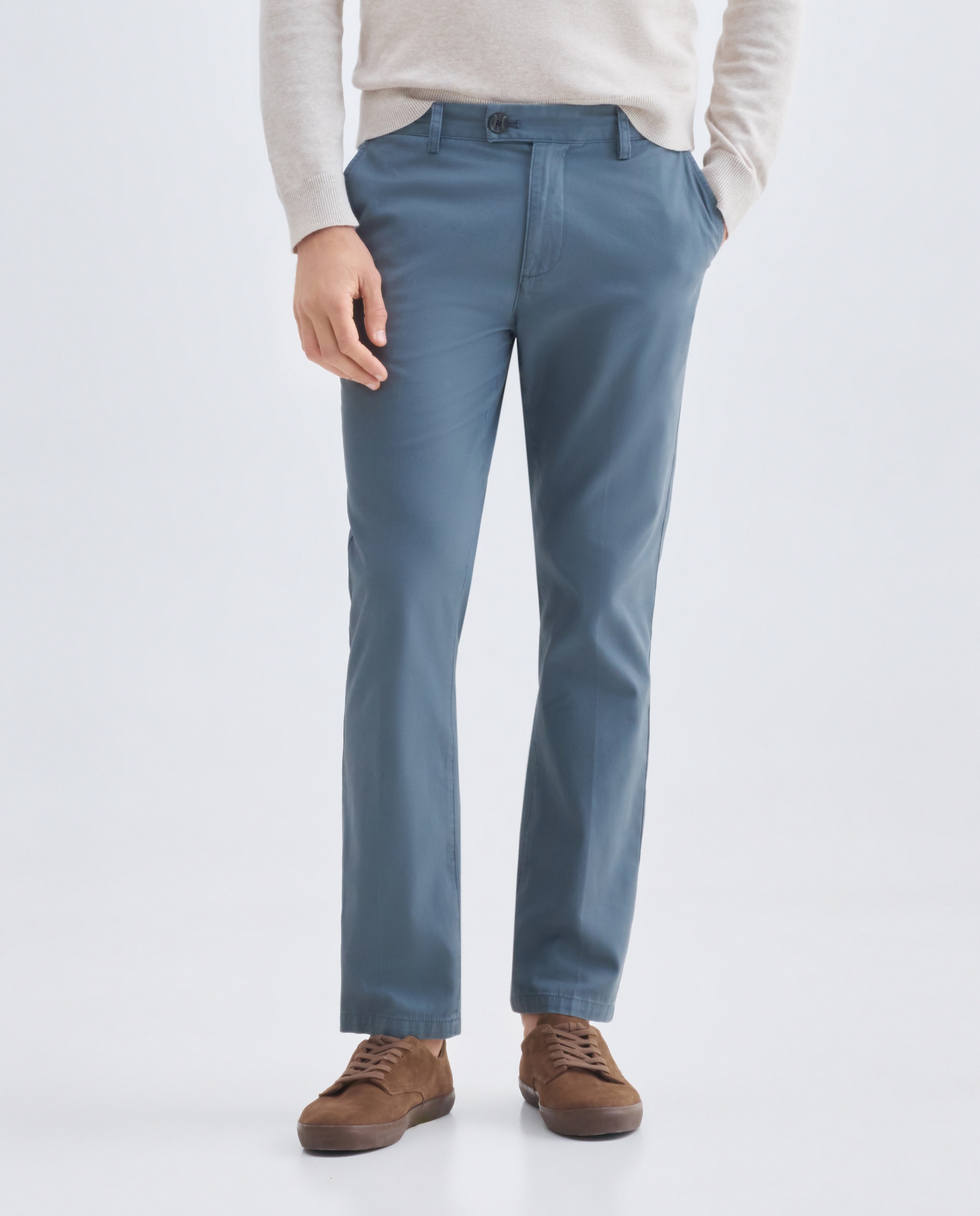 Pantalón hombre chino básico regular fit 430 Azul oscuro-2