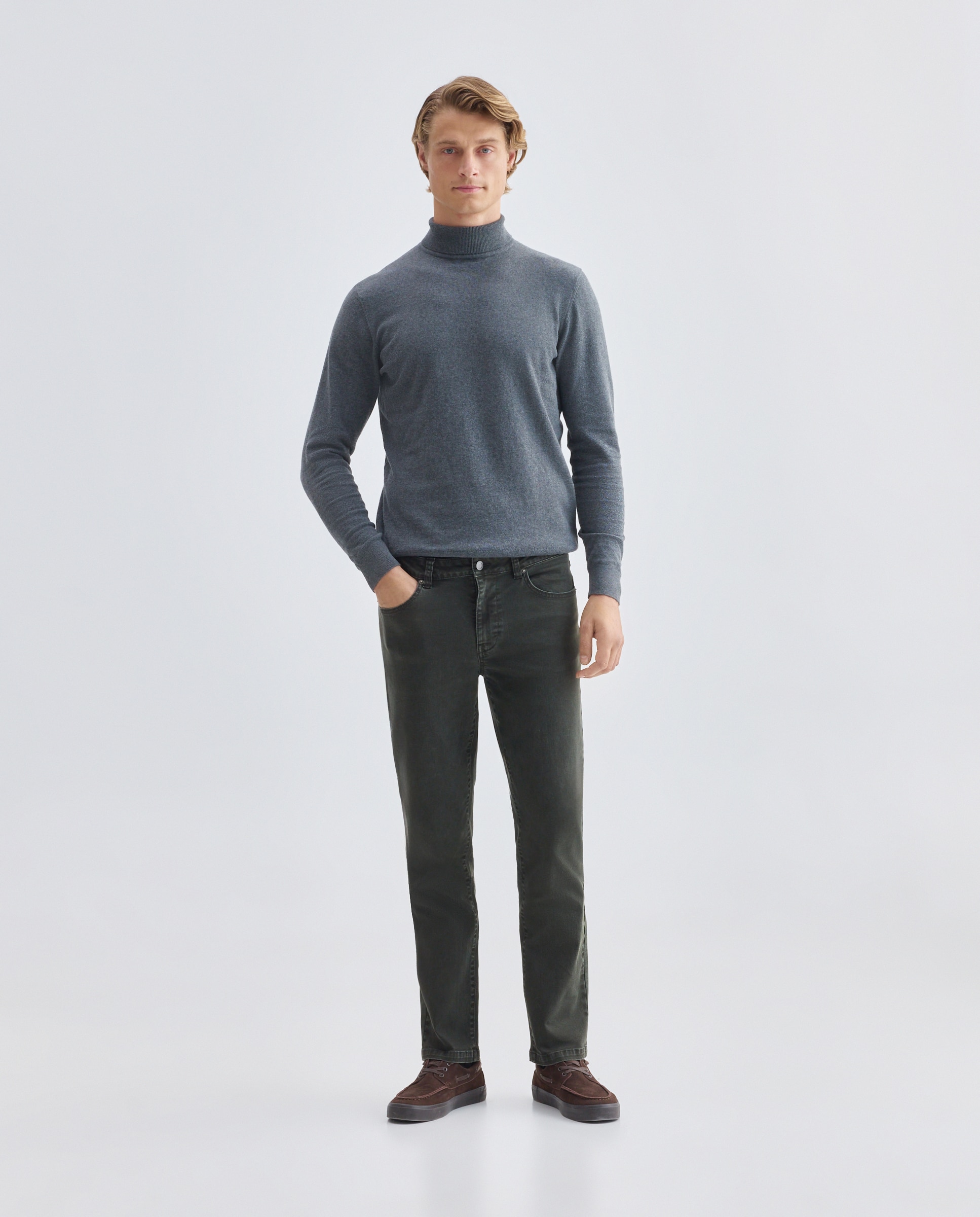 Imagen 0 de Pantalón hombre cinco bolsillos efecto lavado regular fit
