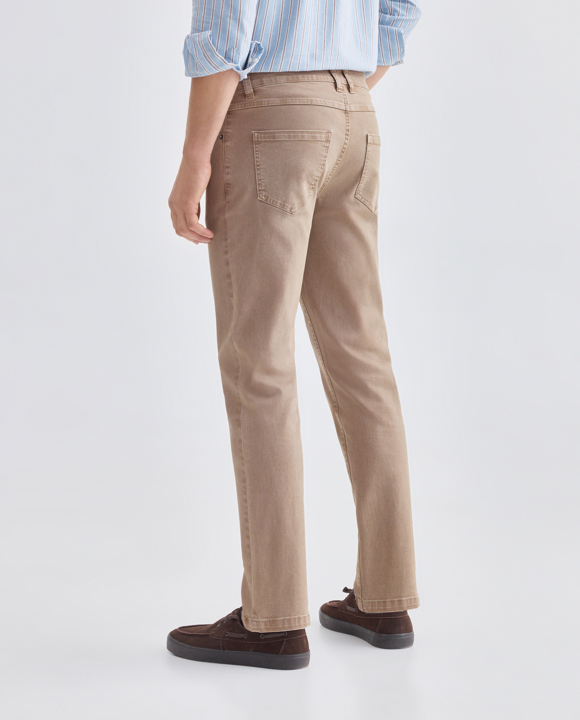 Pantalón hombre cinco bolsillos efecto lavado regular fit 710 Beige-3