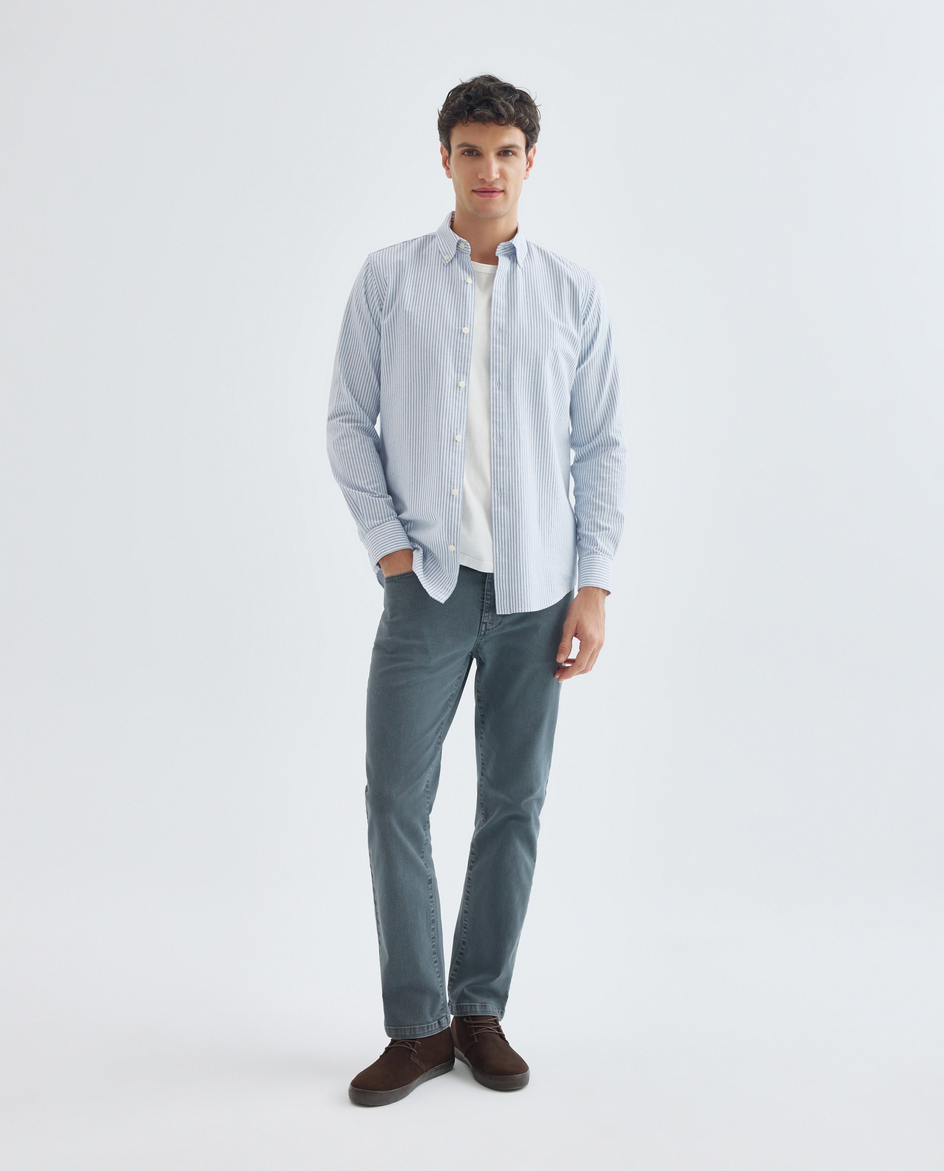 Imagen 0 de Pantalón hombre cinco bolsillos efecto lavado regular fit