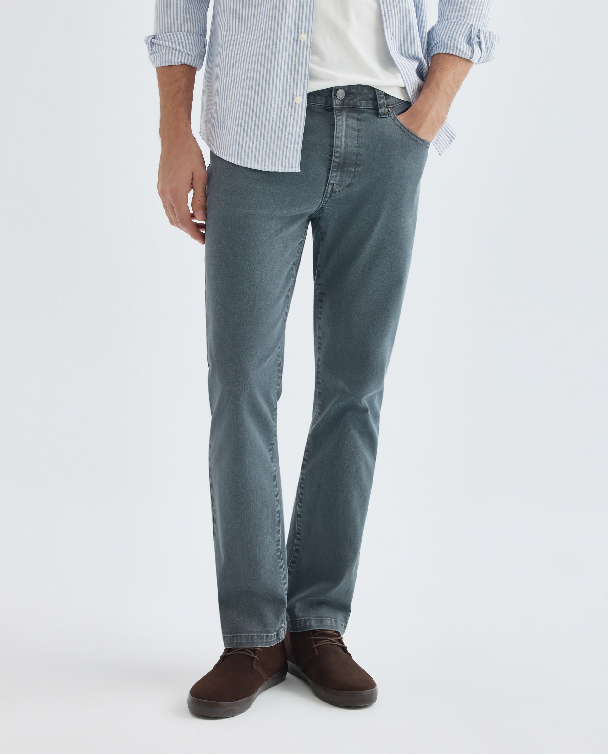 Pantalón hombre cinco bolsillos efecto lavado regular fit 430 Azul oscuro-2