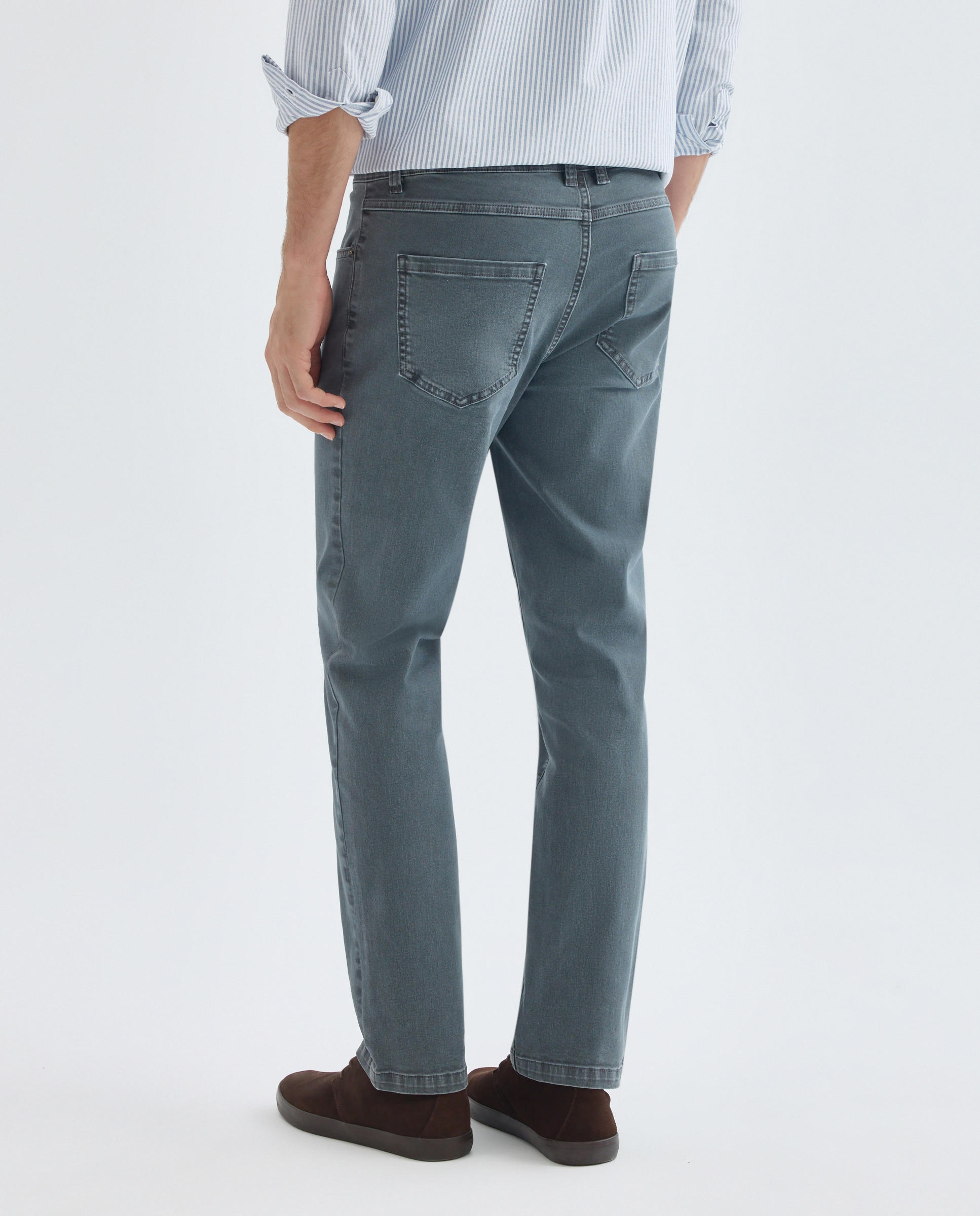 Pantalón hombre cinco bolsillos efecto lavado regular fit 430 Azul oscuro-3