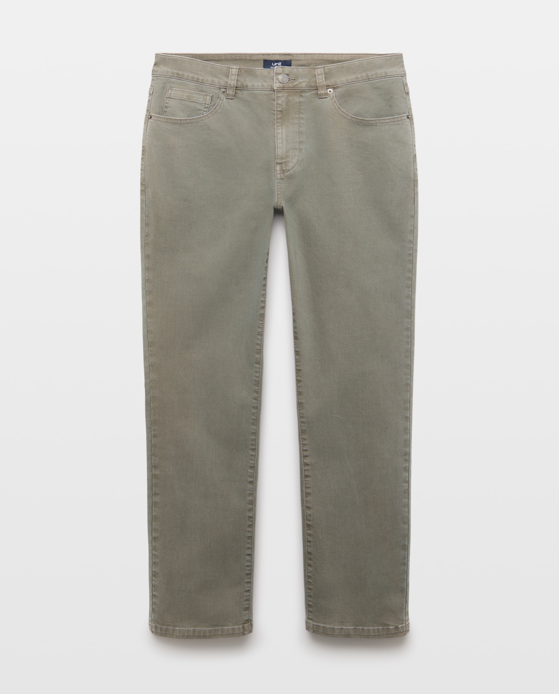 Pantalón hombre cinco bolsillos efecto lavado regular fit 560 Oliva-4