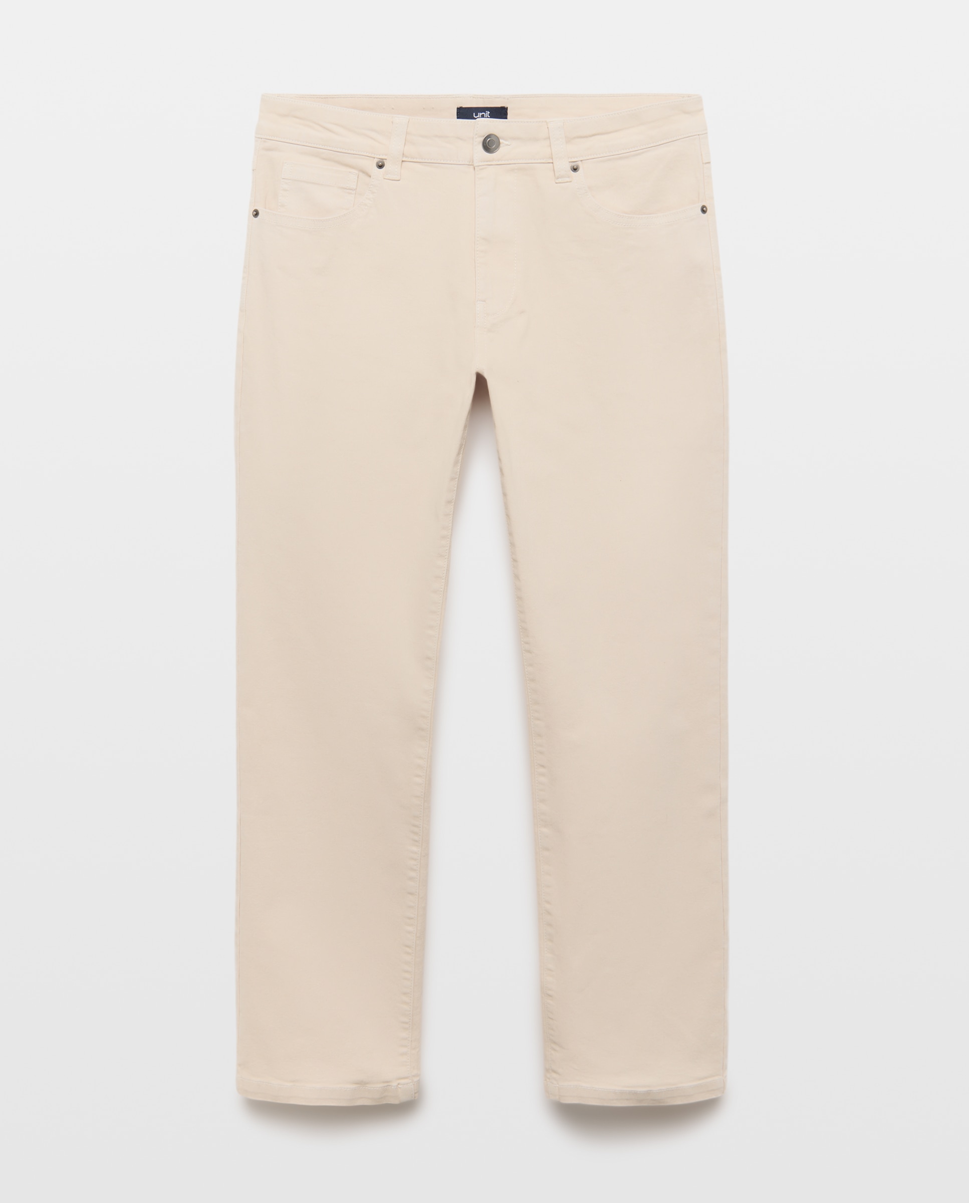 Pantalón hombre cinco bolsillos efecto lavado regular fit Blanco roto-4