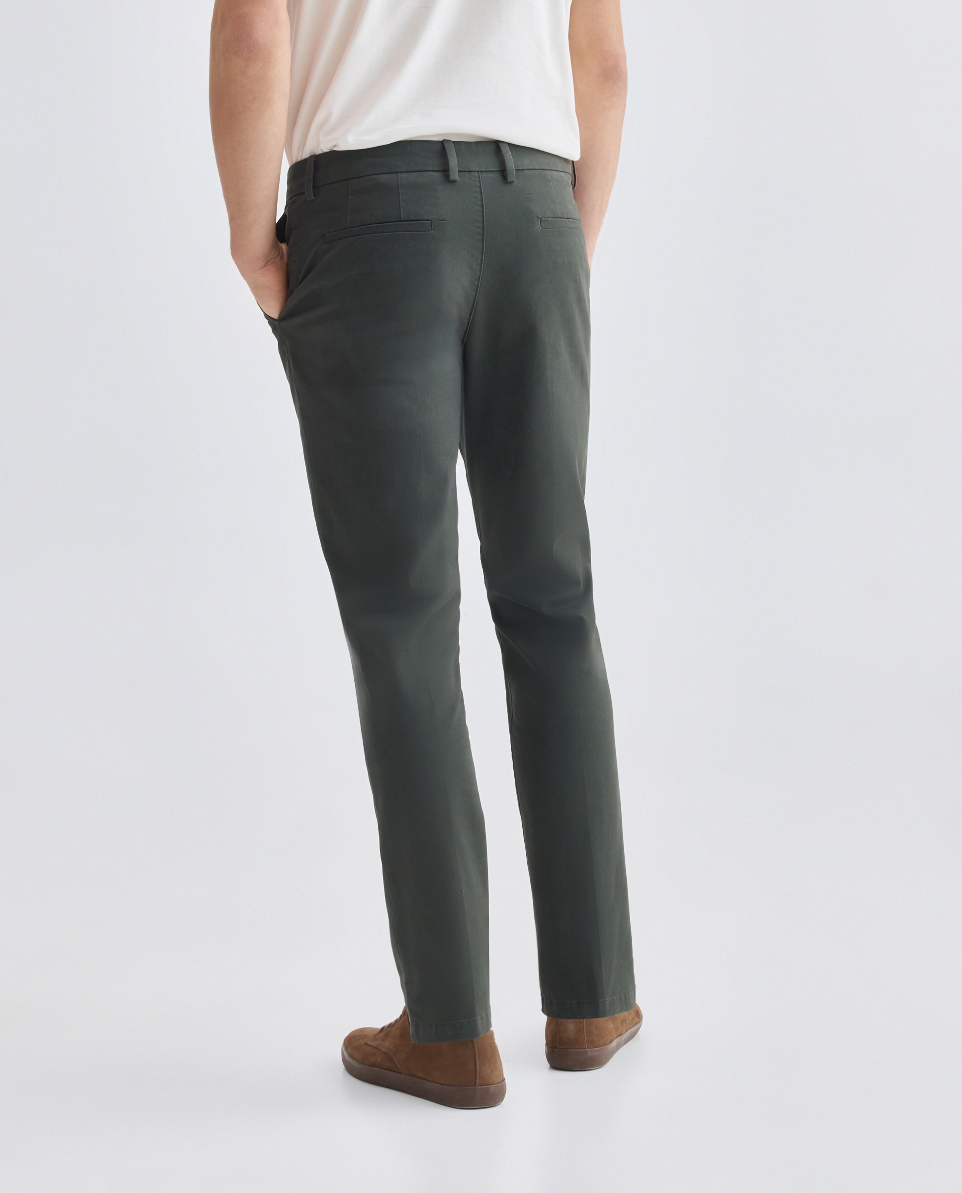 Pantalón hombre chino slim fit 530 Verde oscuro-3
