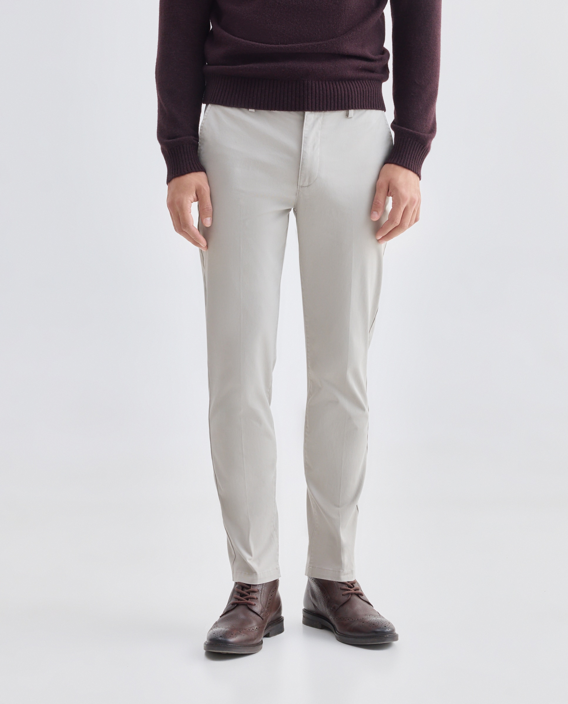 Pantalón hombre chino slim fit Gris claro-2