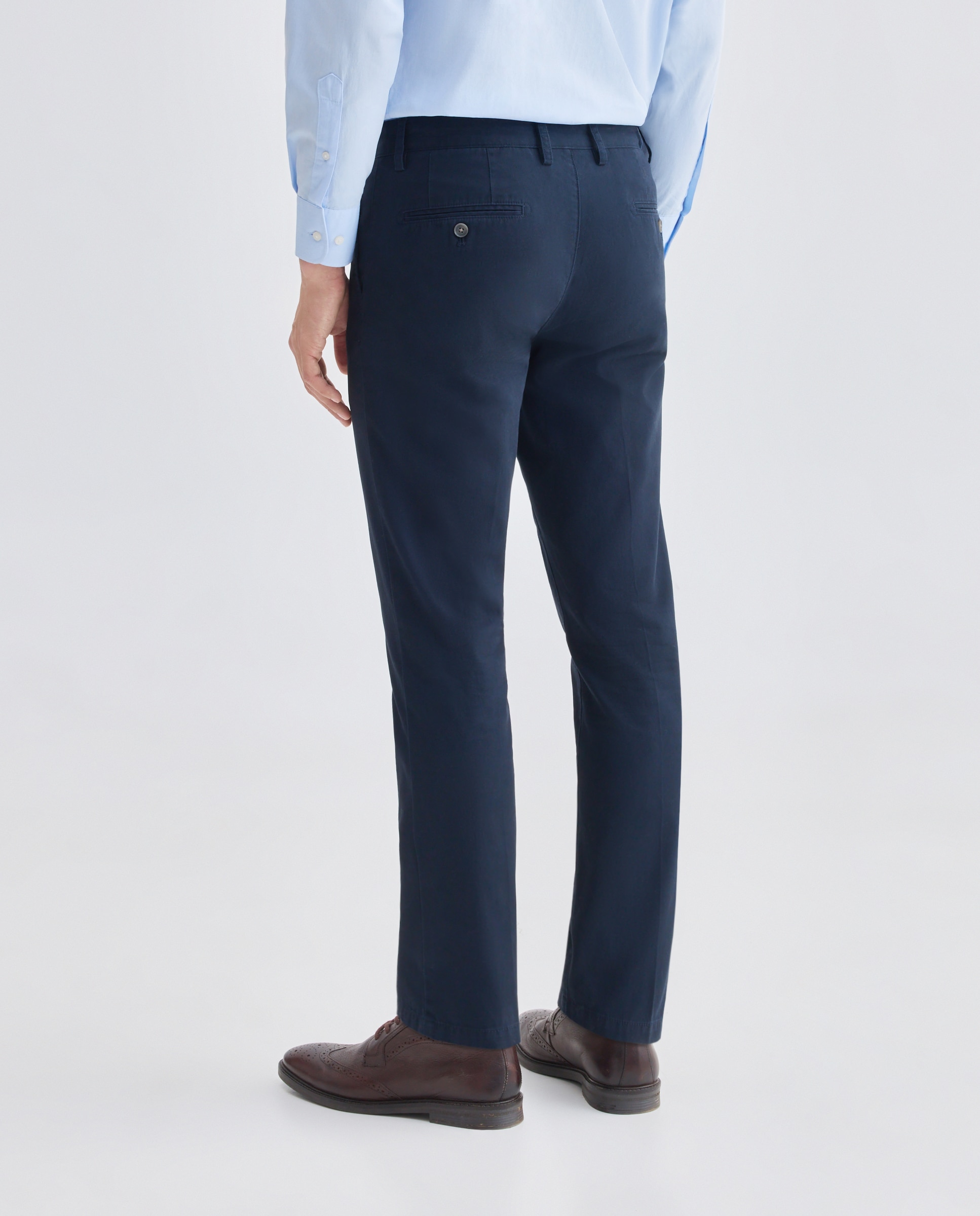 Pantalón hombre chino con pinza regular fit Azul marino-3
