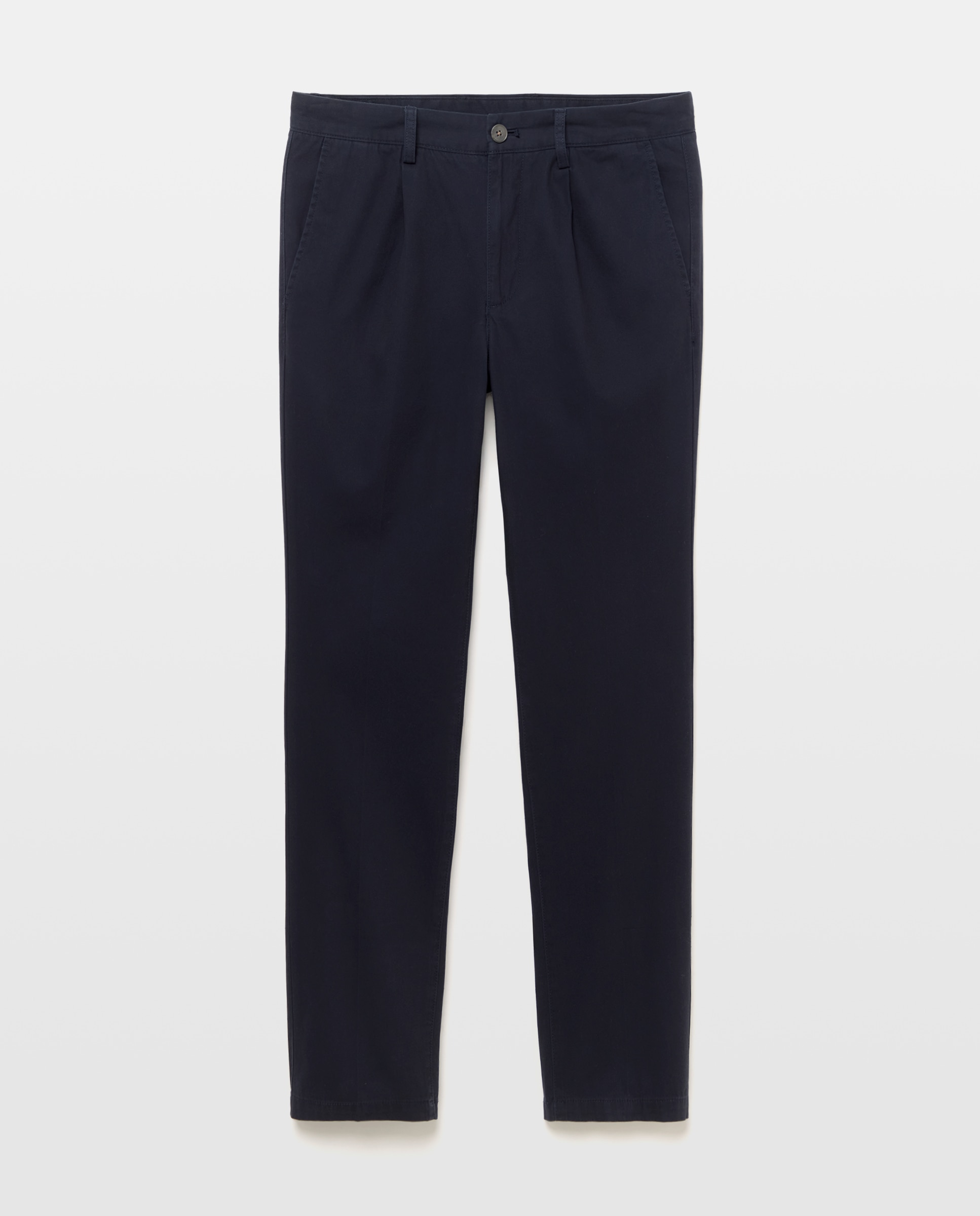 Pantalón hombre chino con pinza regular fit Azul marino-4