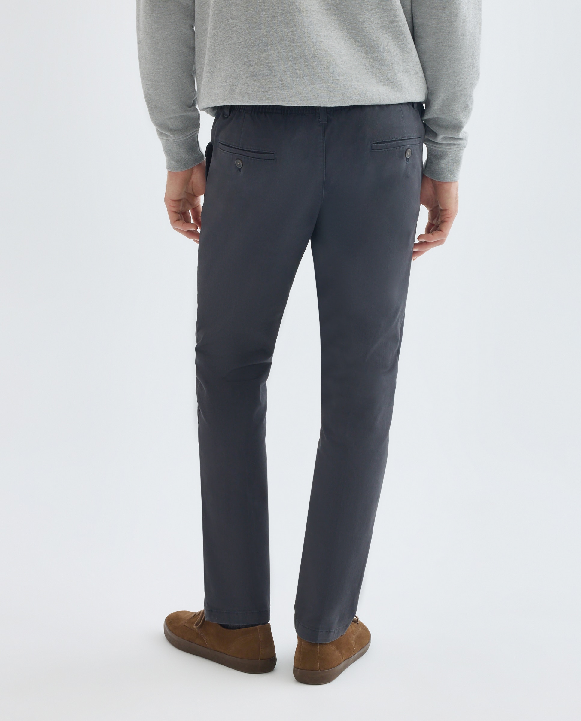 Pantalón hombre chino con goma efecto lavado regular fit 471 Índigo-3