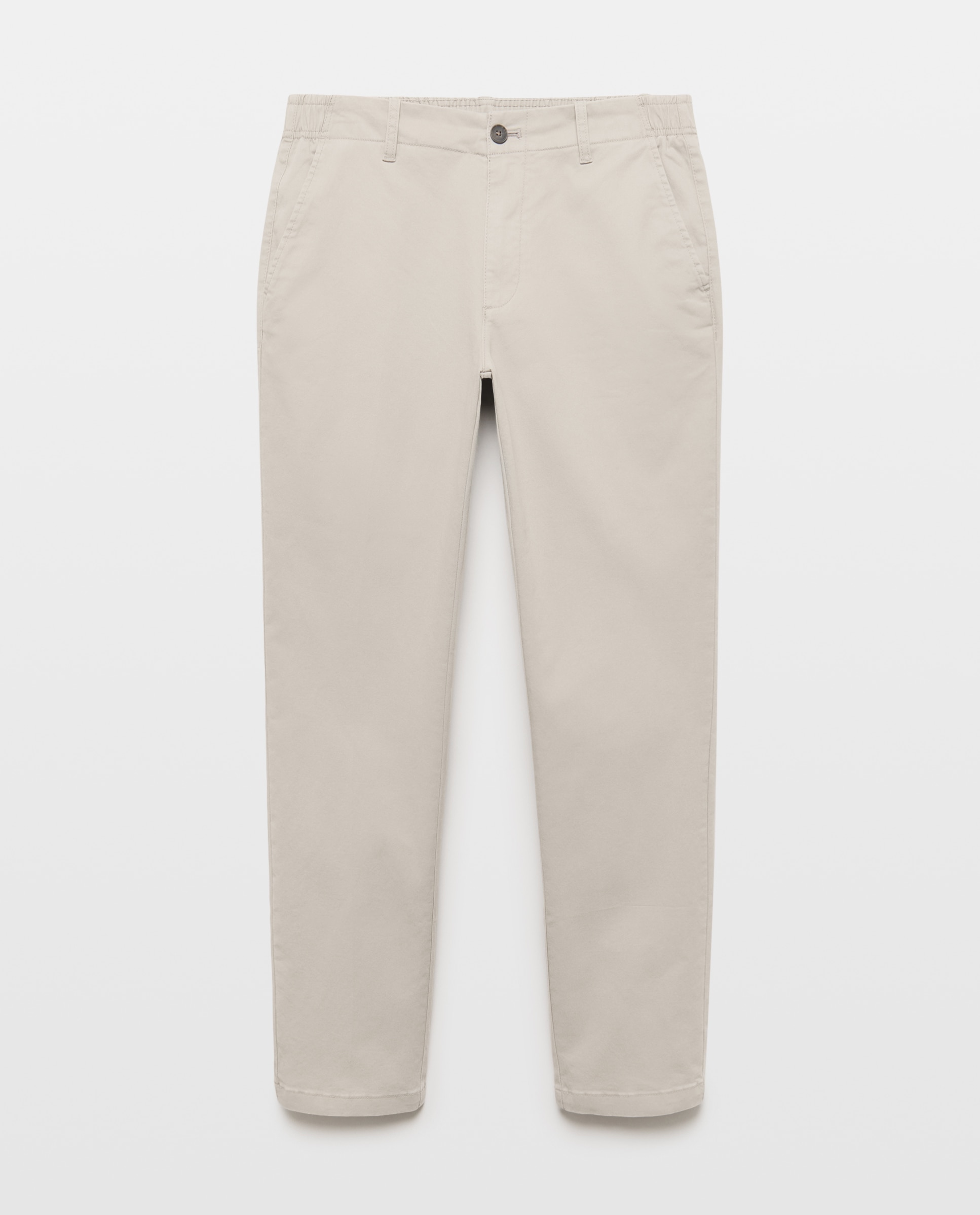 Pantalón hombre chino con goma efecto lavado regular fit Gris claro-4