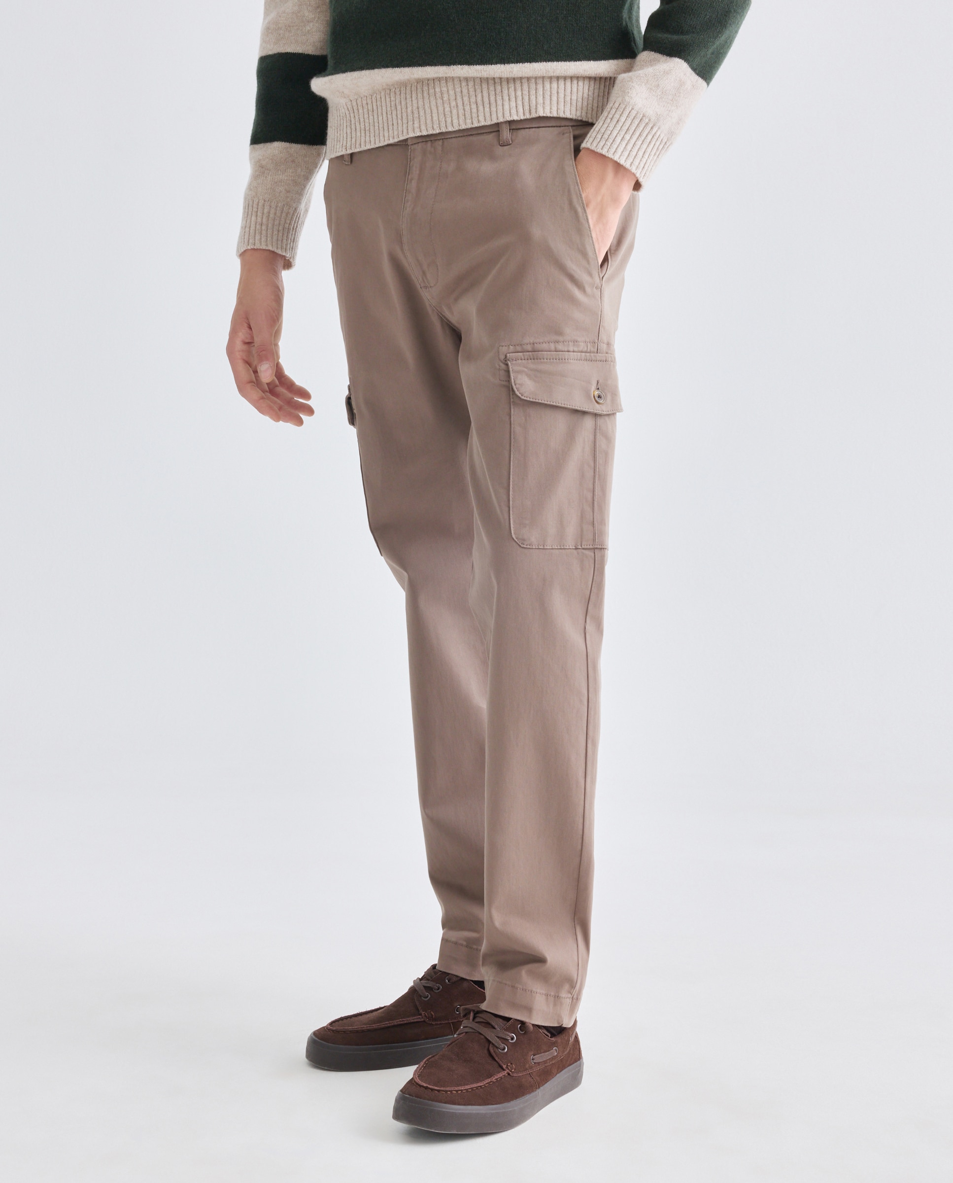 Pantalón hombre chino cargo slim fit 560 Oliva-2
