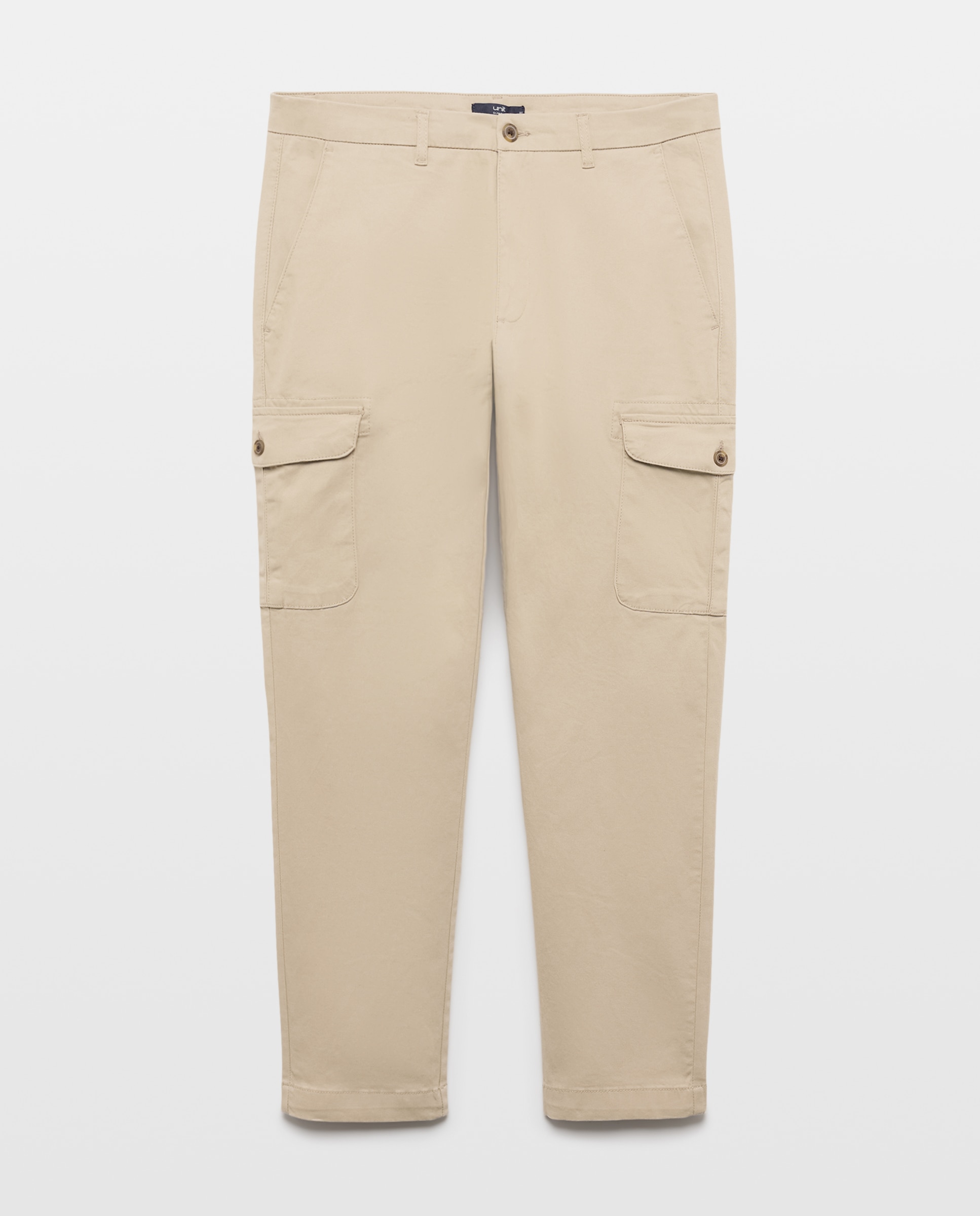 Pantalón hombre chino cargo slim fit 710 Beige-4
