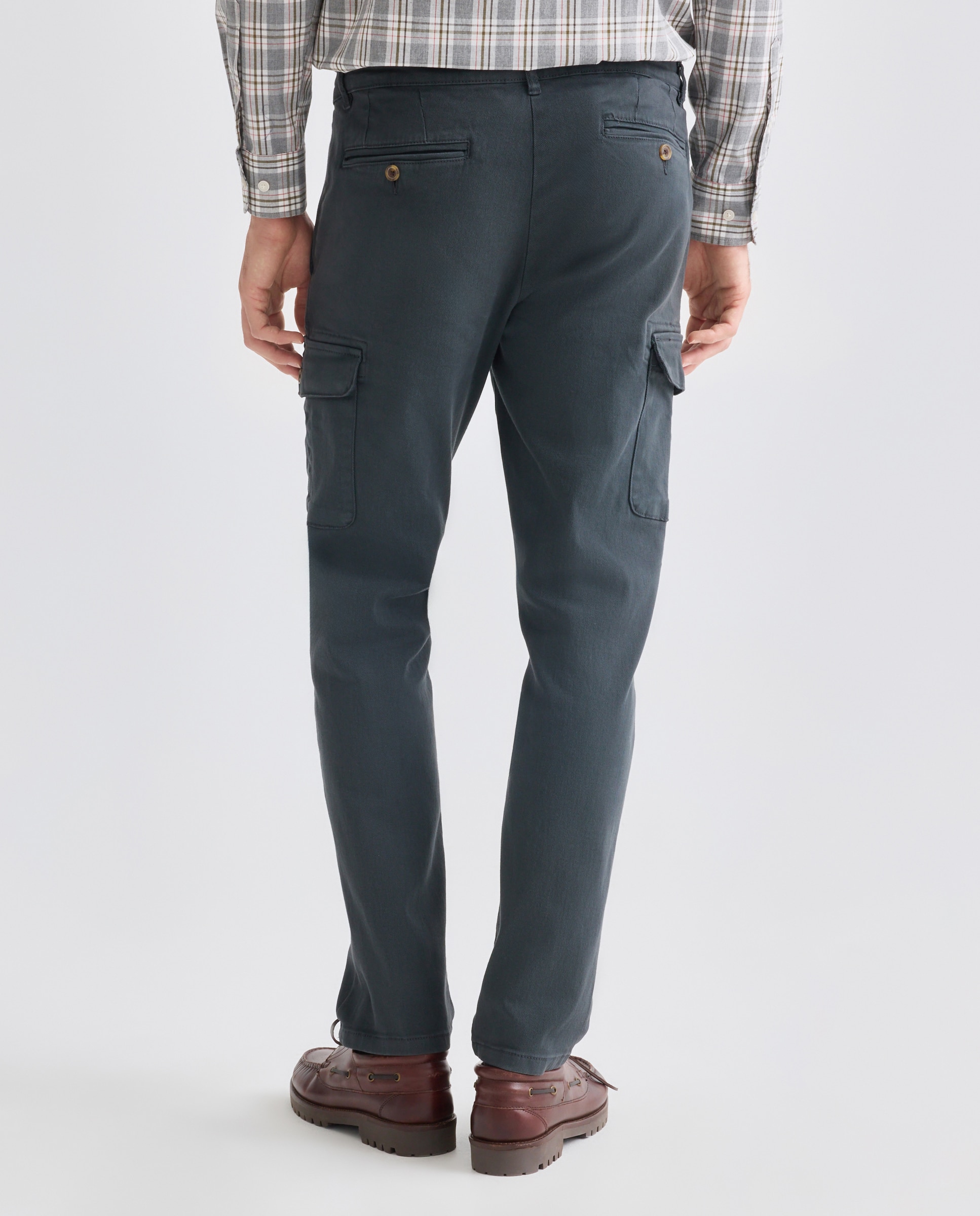 Pantalón hombre chino cargo drill slim fit 830 Antracita-3