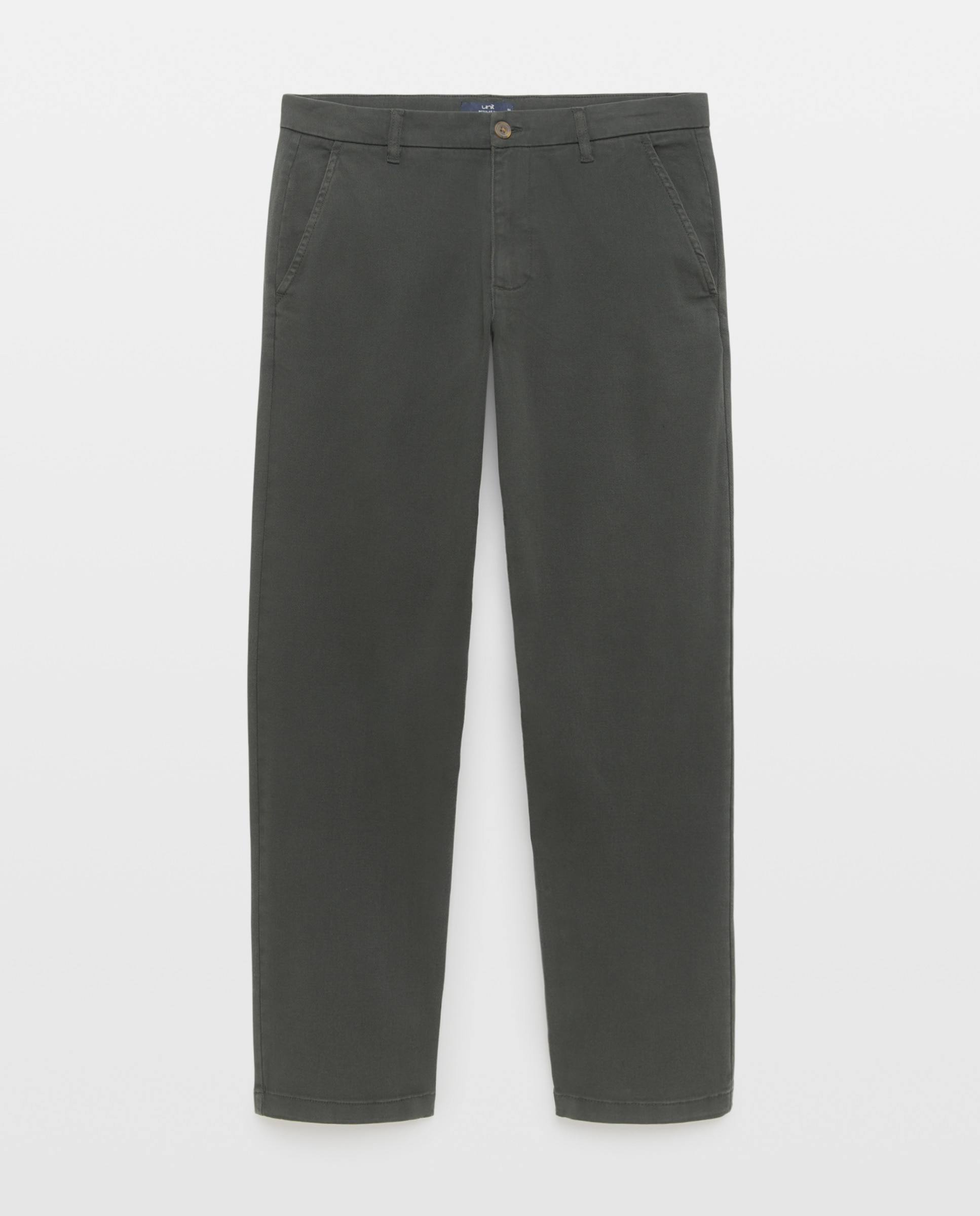 Pantalón hombre chino drill regular fit 530 Verde oscuro-4