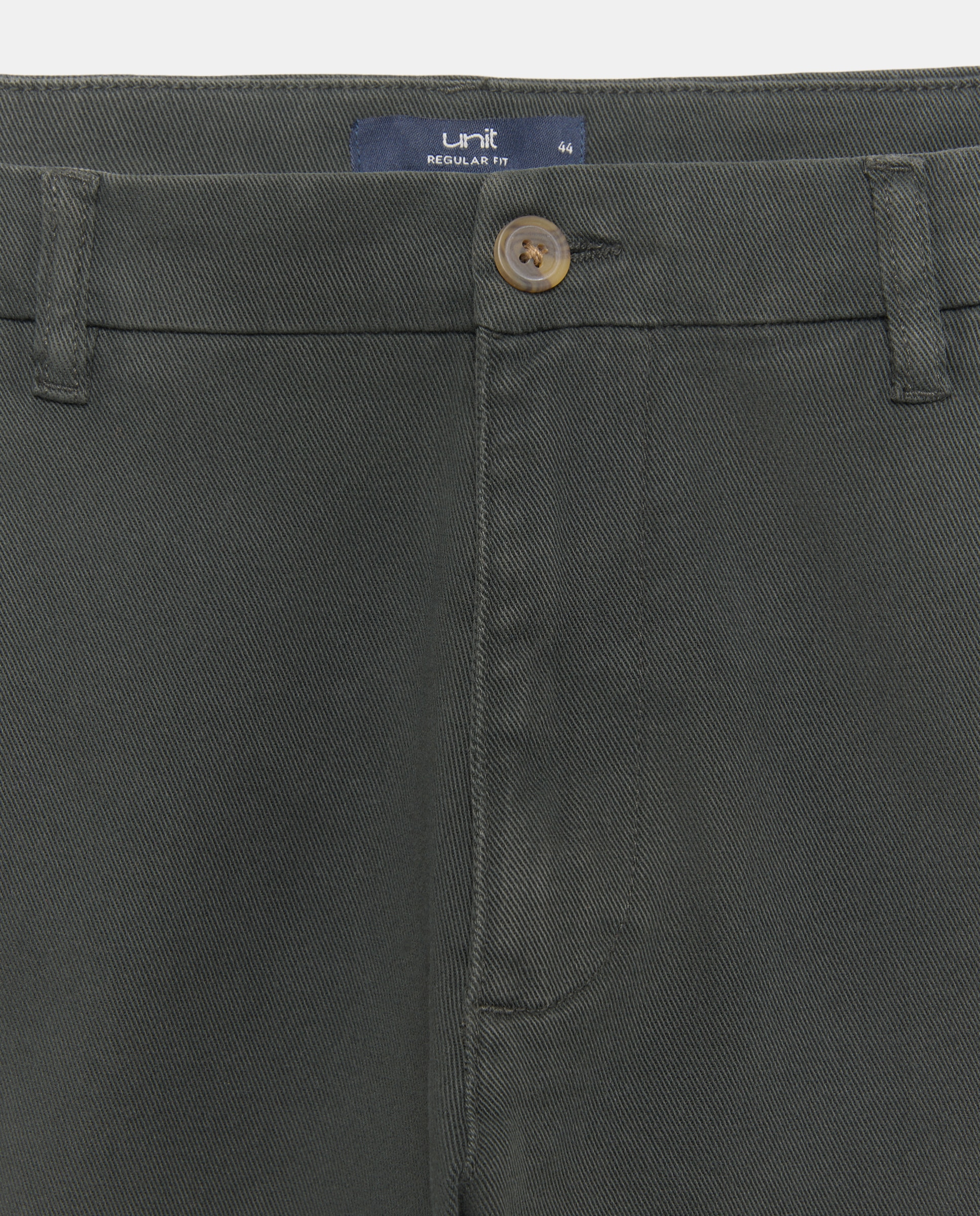 Pantalón hombre chino drill regular fit 530 Verde oscuro-5