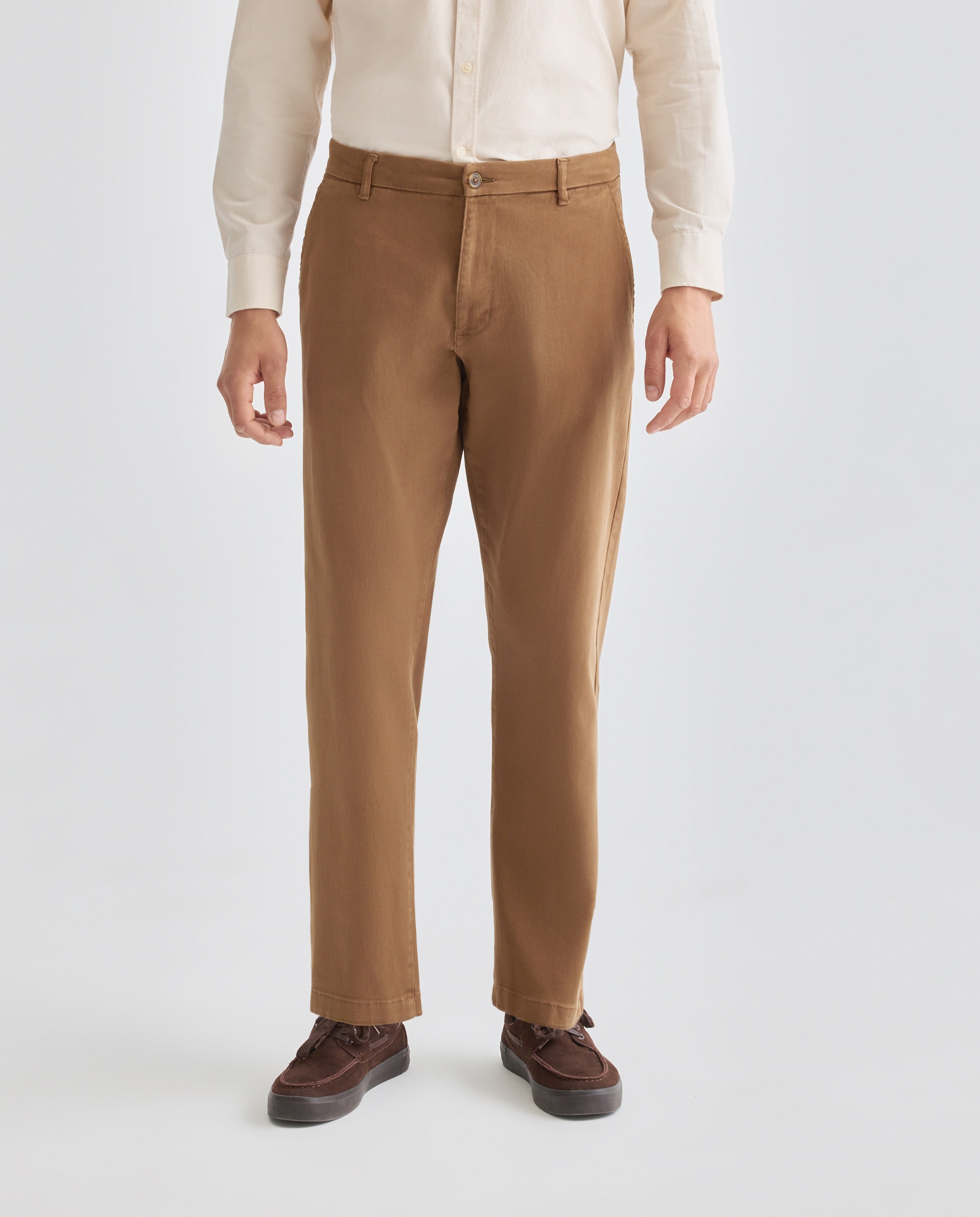 Pantalón hombre chino drill regular fit Marrón-2