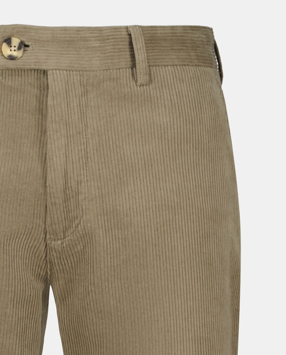 Pantalón hombre chino pana gruesa Visón claro-5