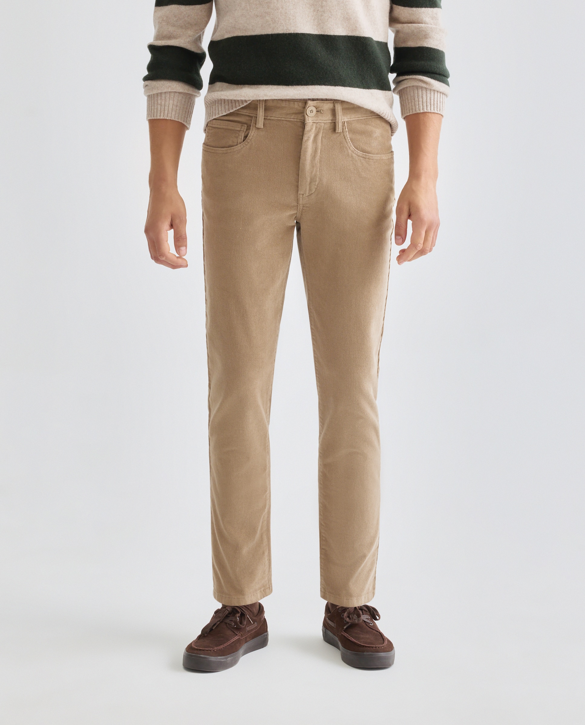 Pantalón hombre 5 bolsillos pana 710 Beige-2