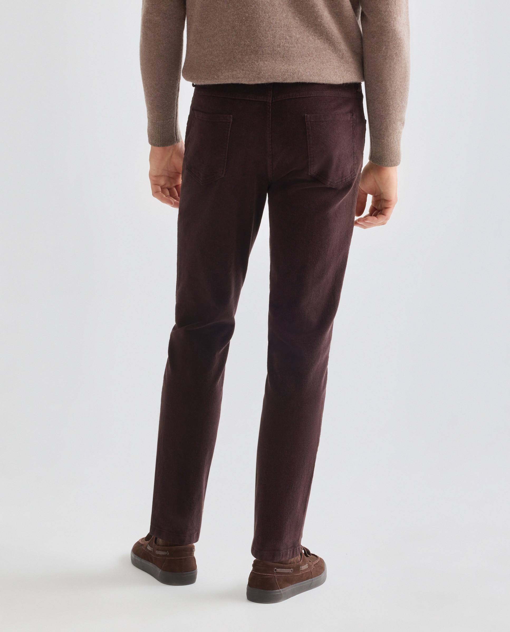 Pantalón hombre 5 bolsillos pana Chocolate-3