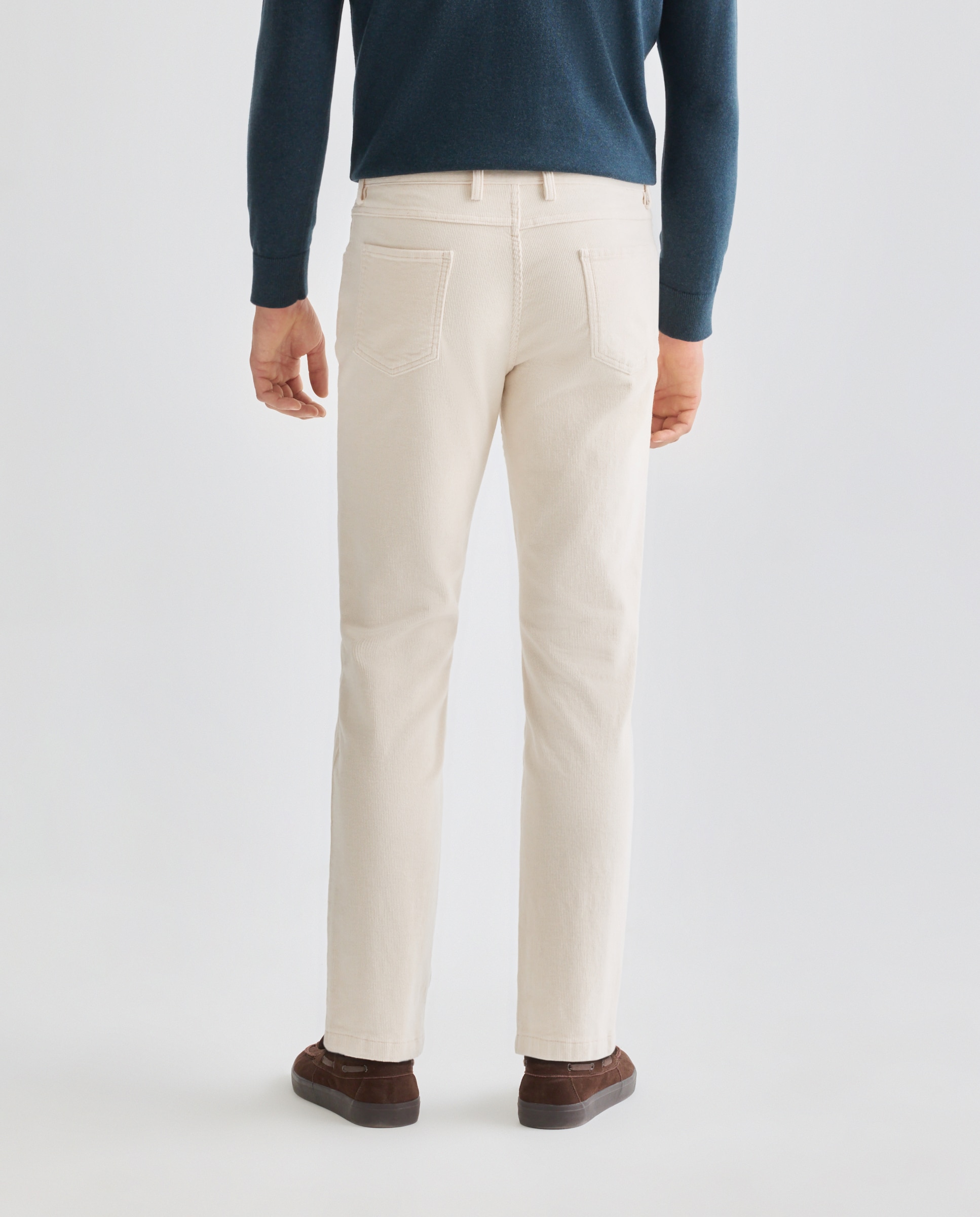 Pantalón hombre 5 bolsillos pana Blanco roto-3