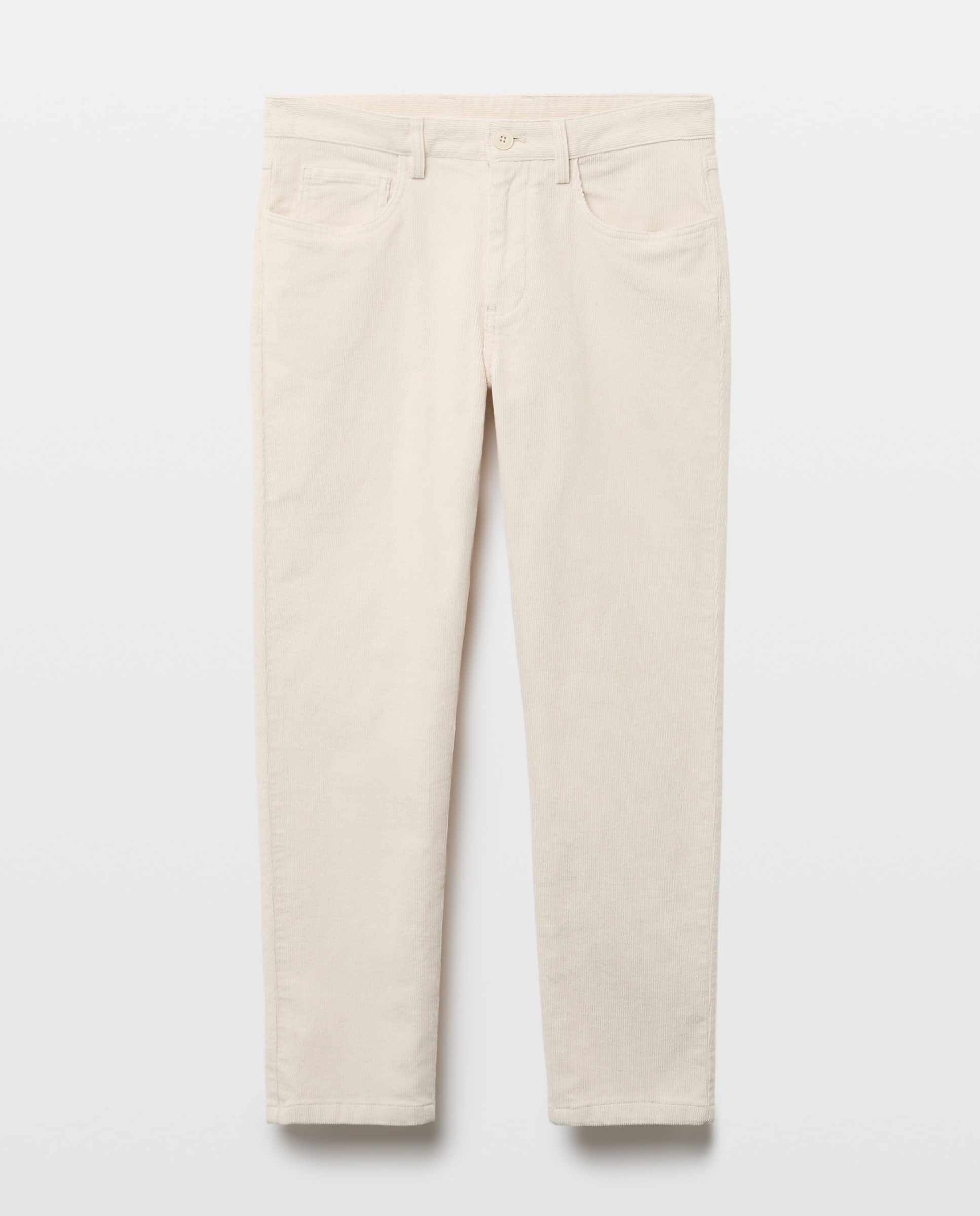 Pantalón hombre 5 bolsillos pana Blanco roto-4