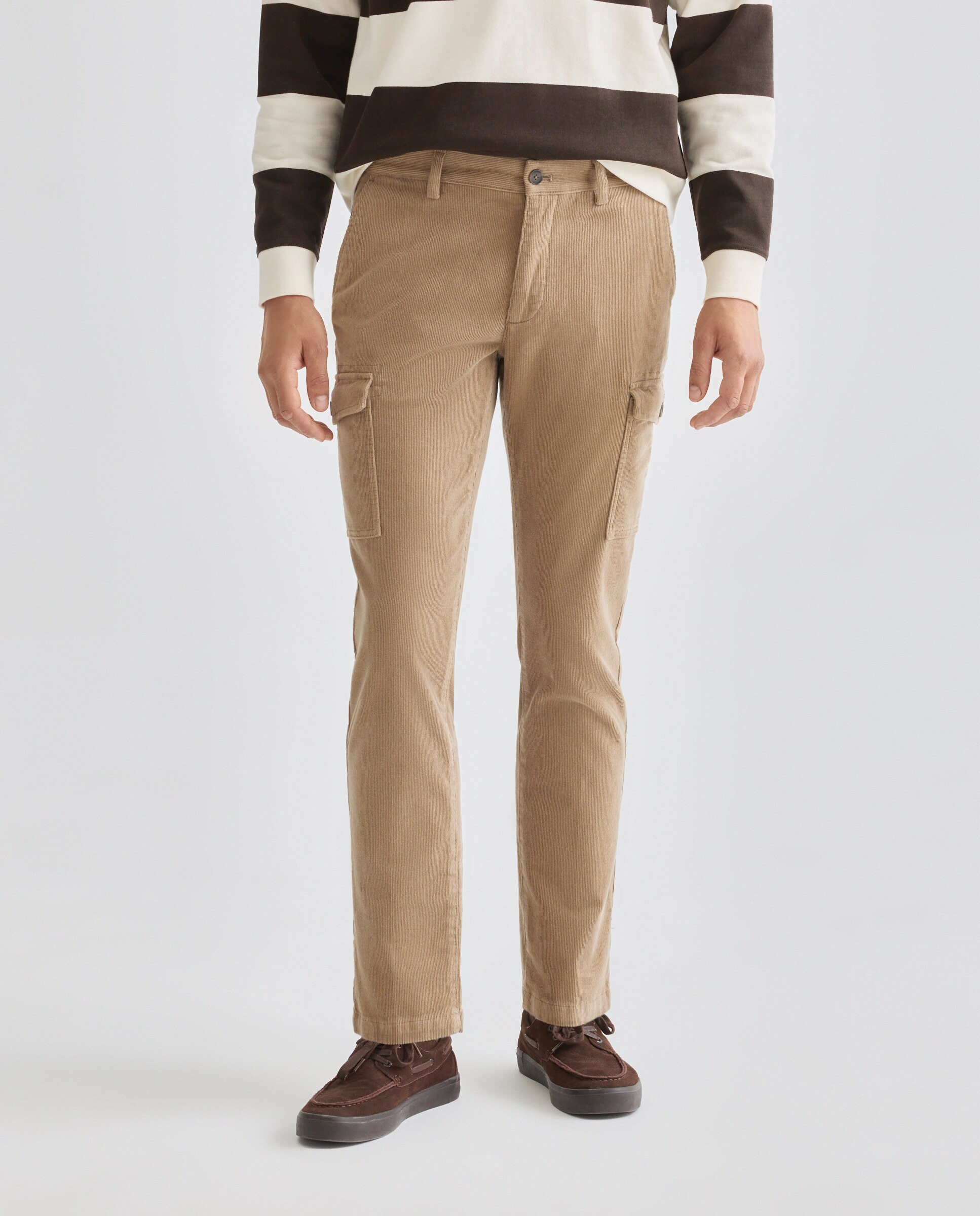 Pantalón hombre chino cargo pana 710 Beige-2