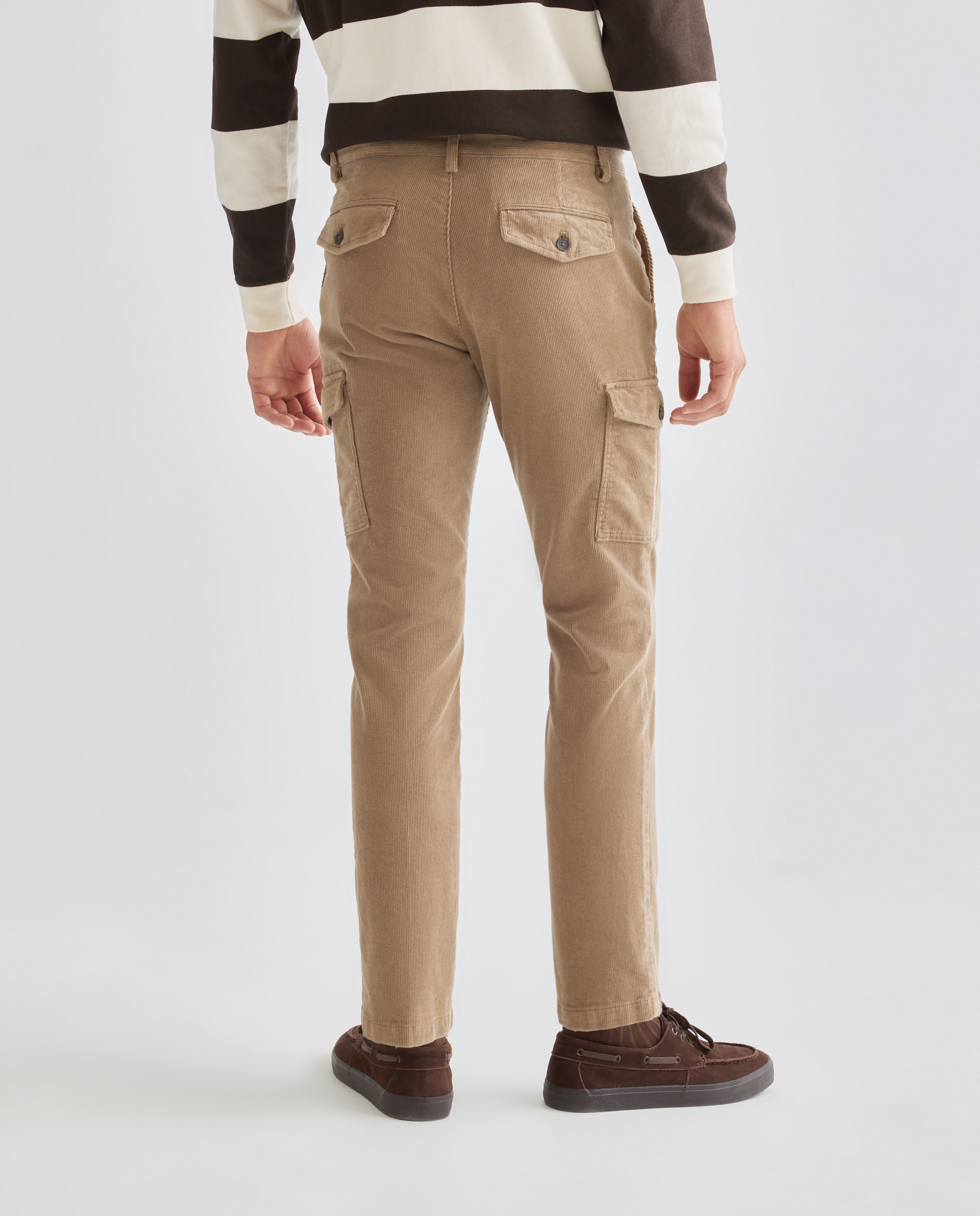 Pantalón hombre chino cargo pana 710 Beige-3