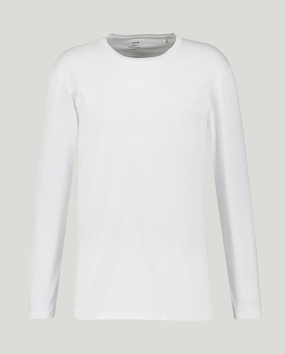 Camiseta de hombre manga larga básica Blanco-3