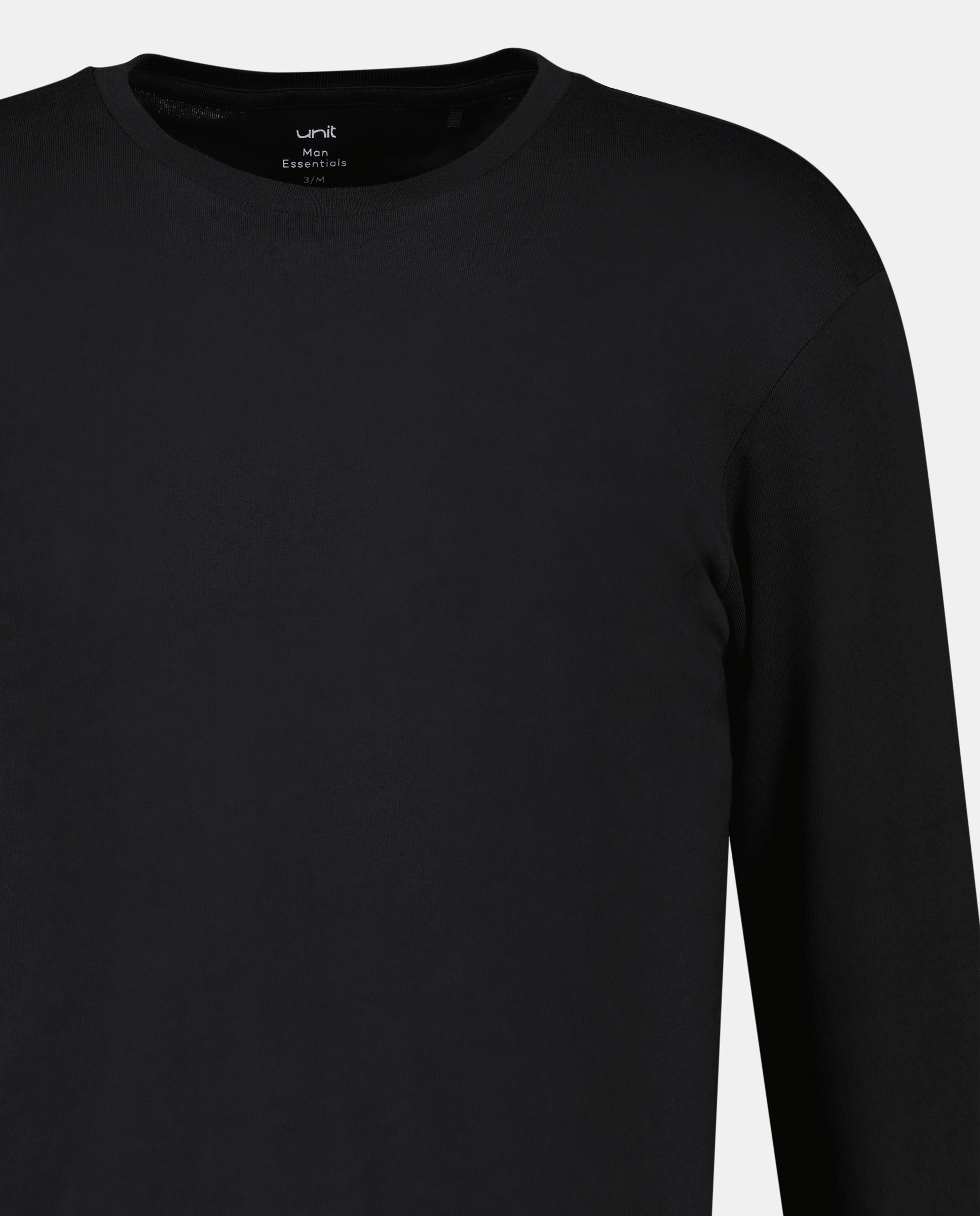 Camiseta de hombre manga larga básica Negro-4
