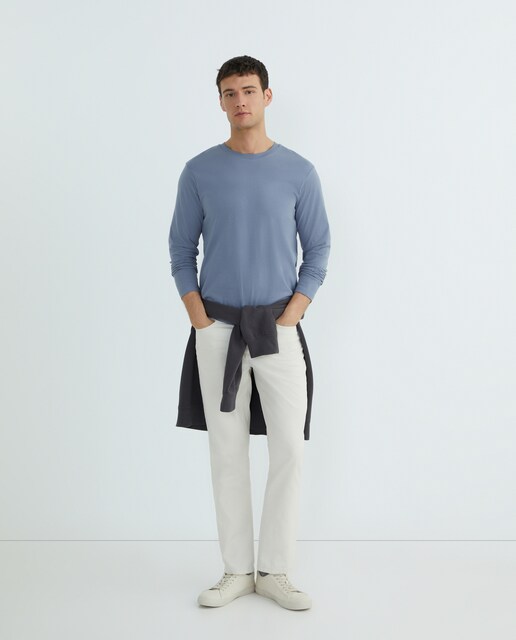 Imagen 0 de Camiseta de hombre manga larga cuello redondo lisa