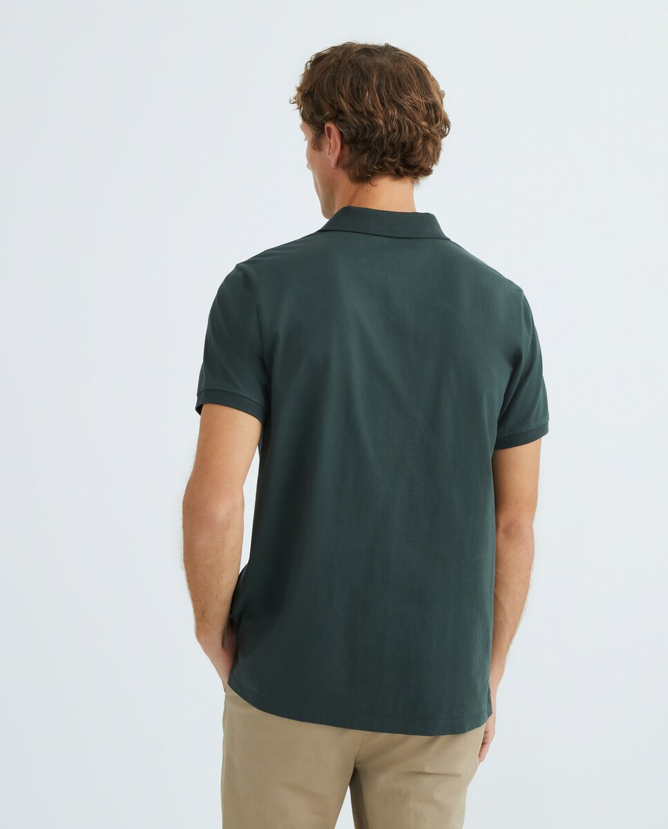 Polo de hombre manga corta liso single jersey XXL/2XL 530 Verde oscuro