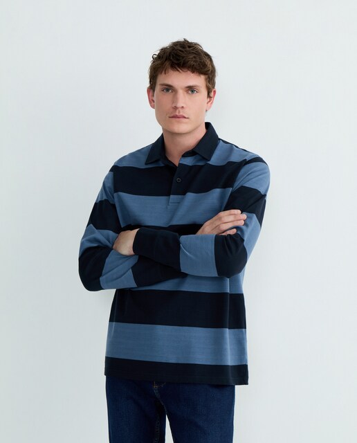 Imagen 0 de Polo de hombre rugby raya cuello woven