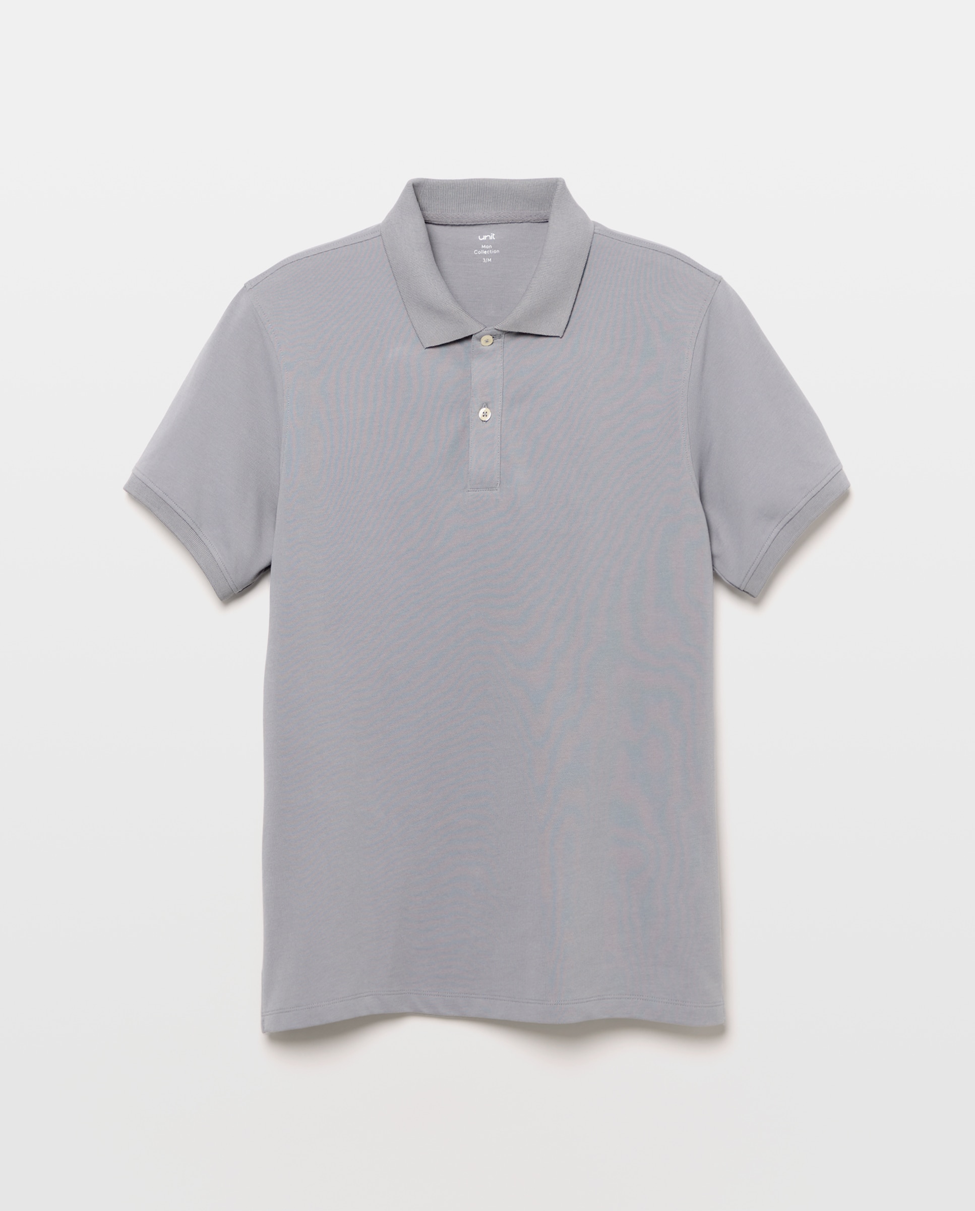 Polo de hombre manga corta pique liso 410 Azul claro-4