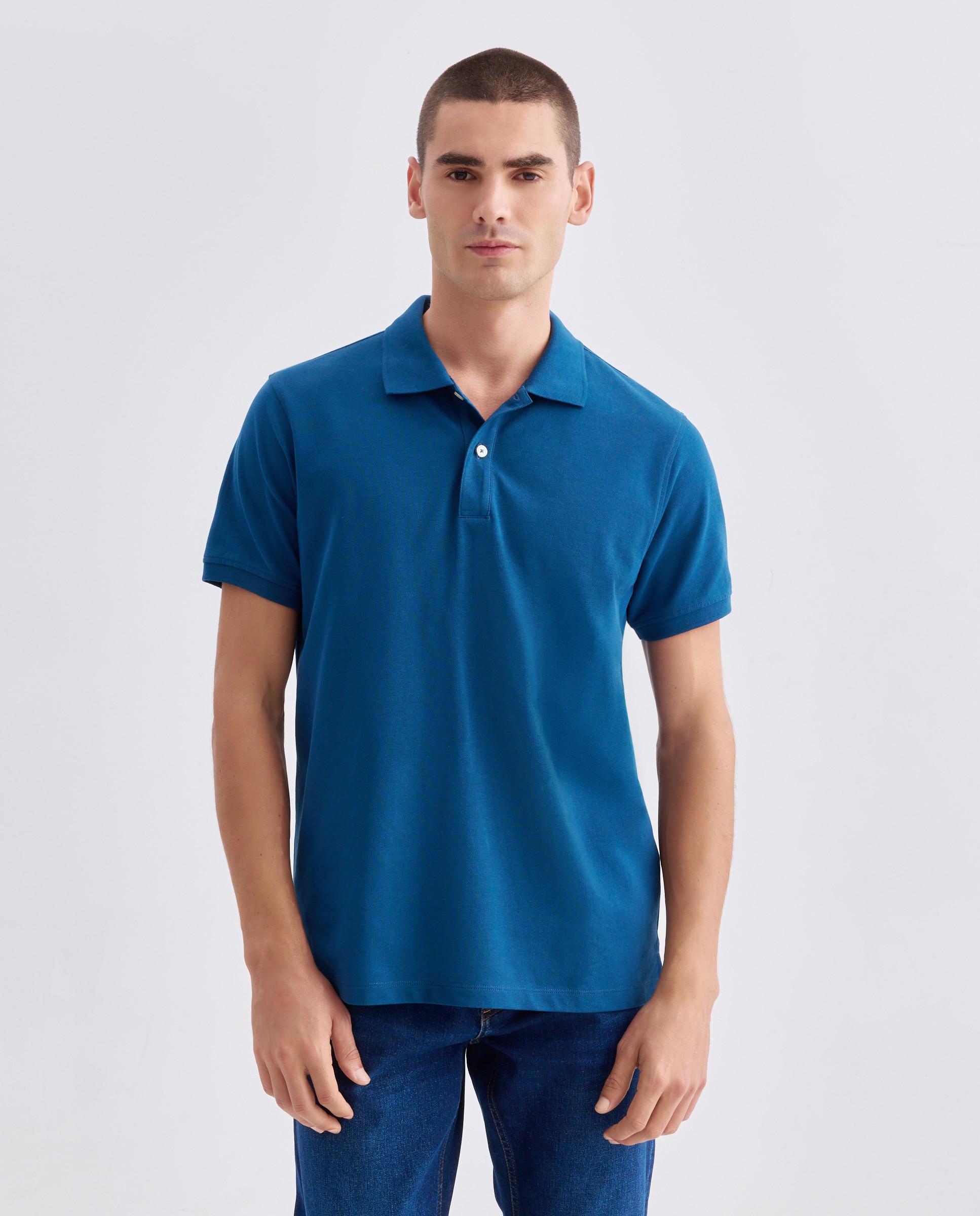 Imagen 0 de Polo de hombre manga corta pique liso