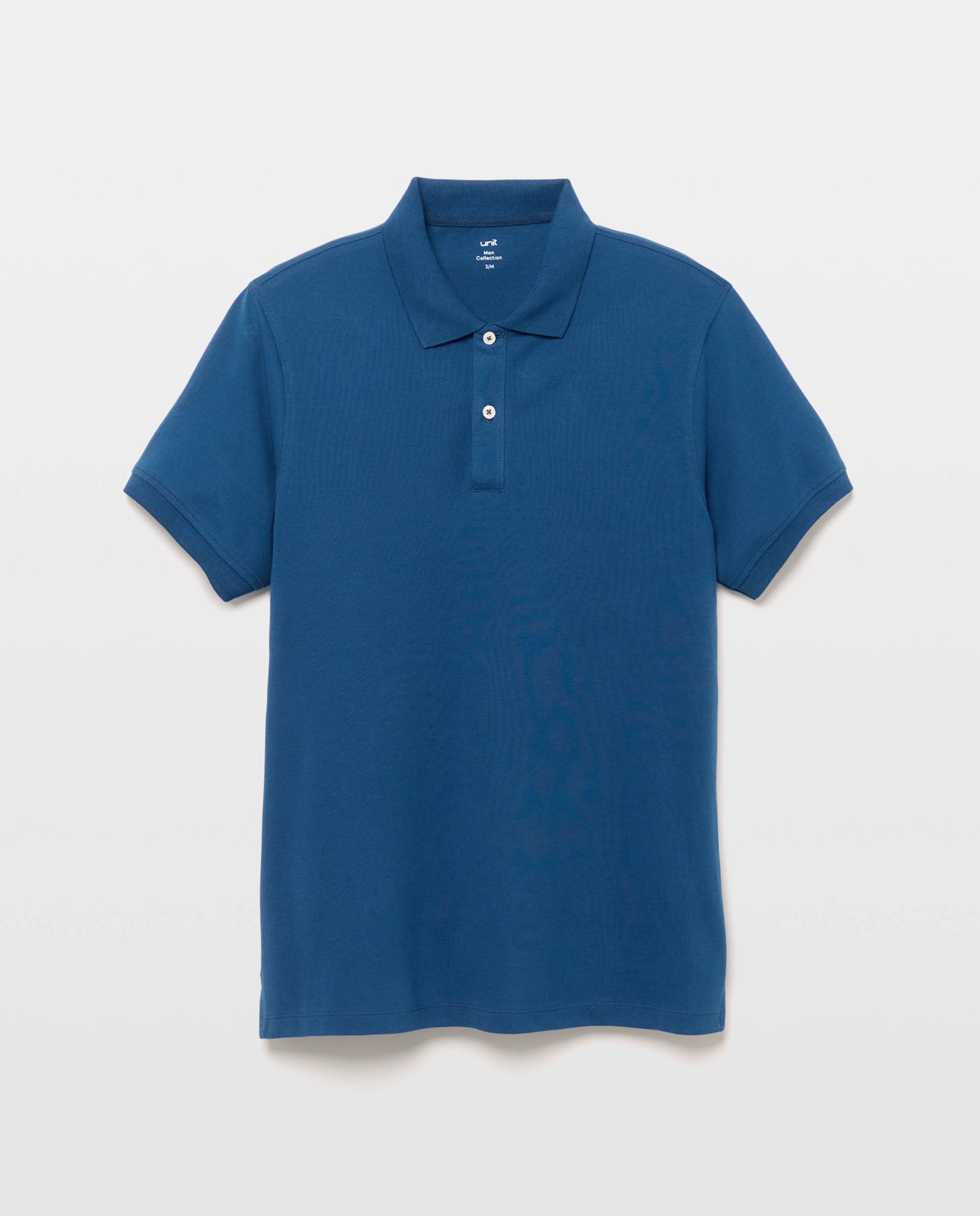 Polo de hombre manga corta pique liso 430 Azul oscuro-4