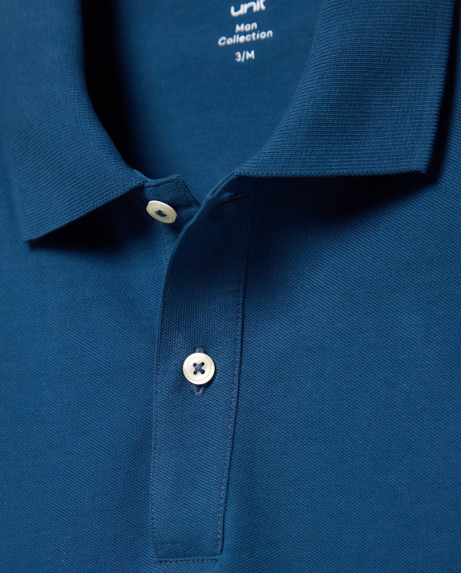 Polo de hombre manga corta pique liso 430 Azul oscuro-5