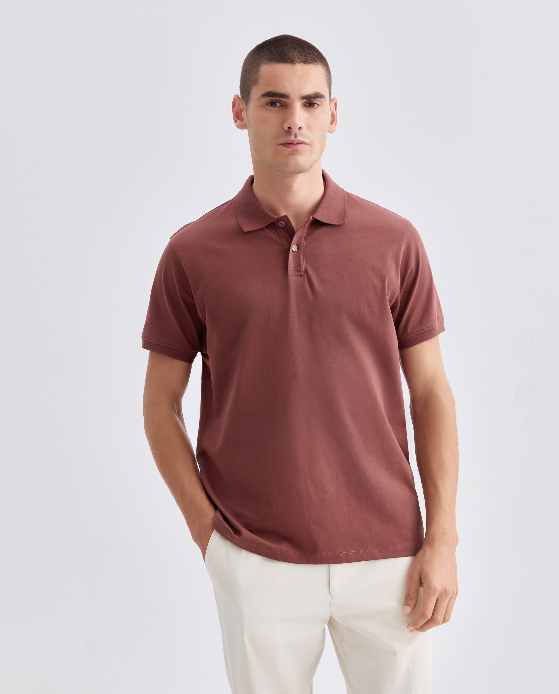 Imagen 0 de Polo de hombre manga corta liso single jersey